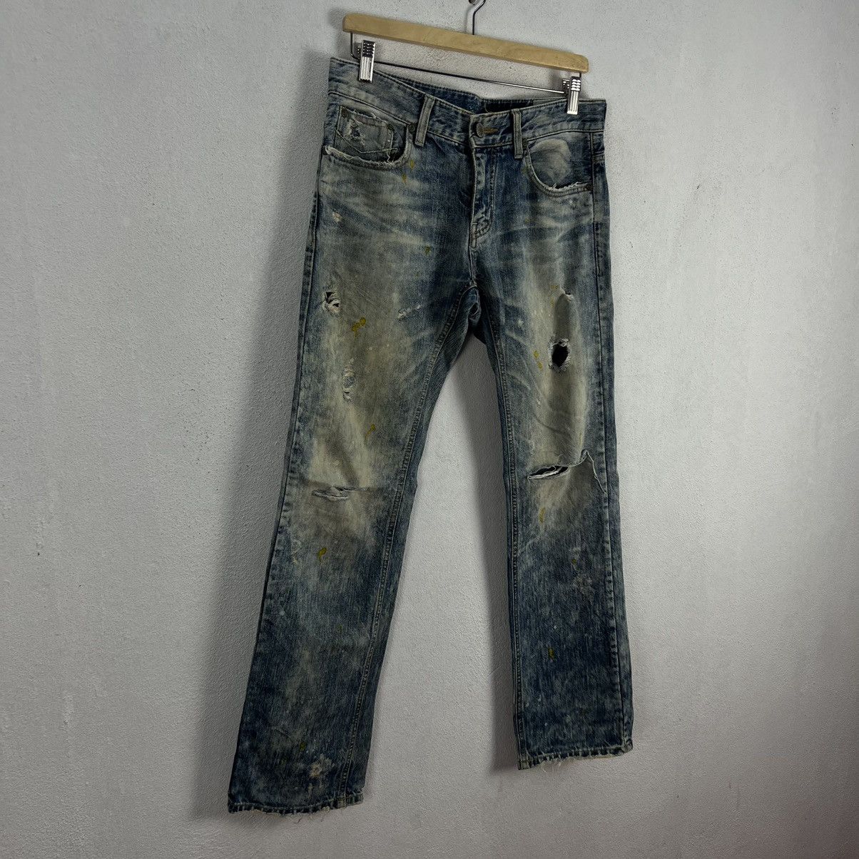Japanese Brand VINTAGE DPSR JEAN DISTRESSED DENIM DESIGN JEANS Size US 34 / EU 50 - 2 Thumbnail