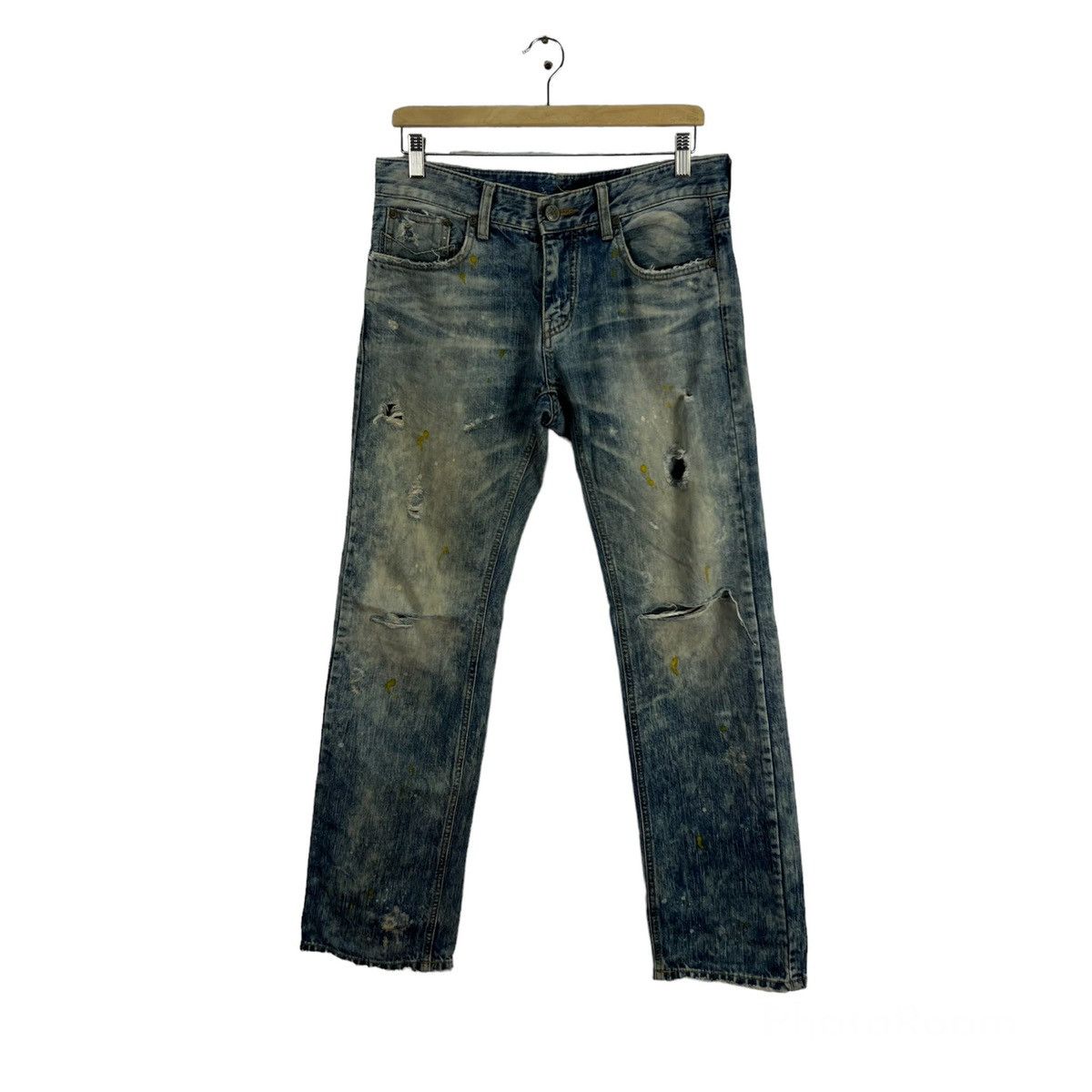 Japanese Brand VINTAGE DPSR JEAN DISTRESSED DENIM DESIGN JEANS Size US 34 / EU 50 - 1 Thumbnail