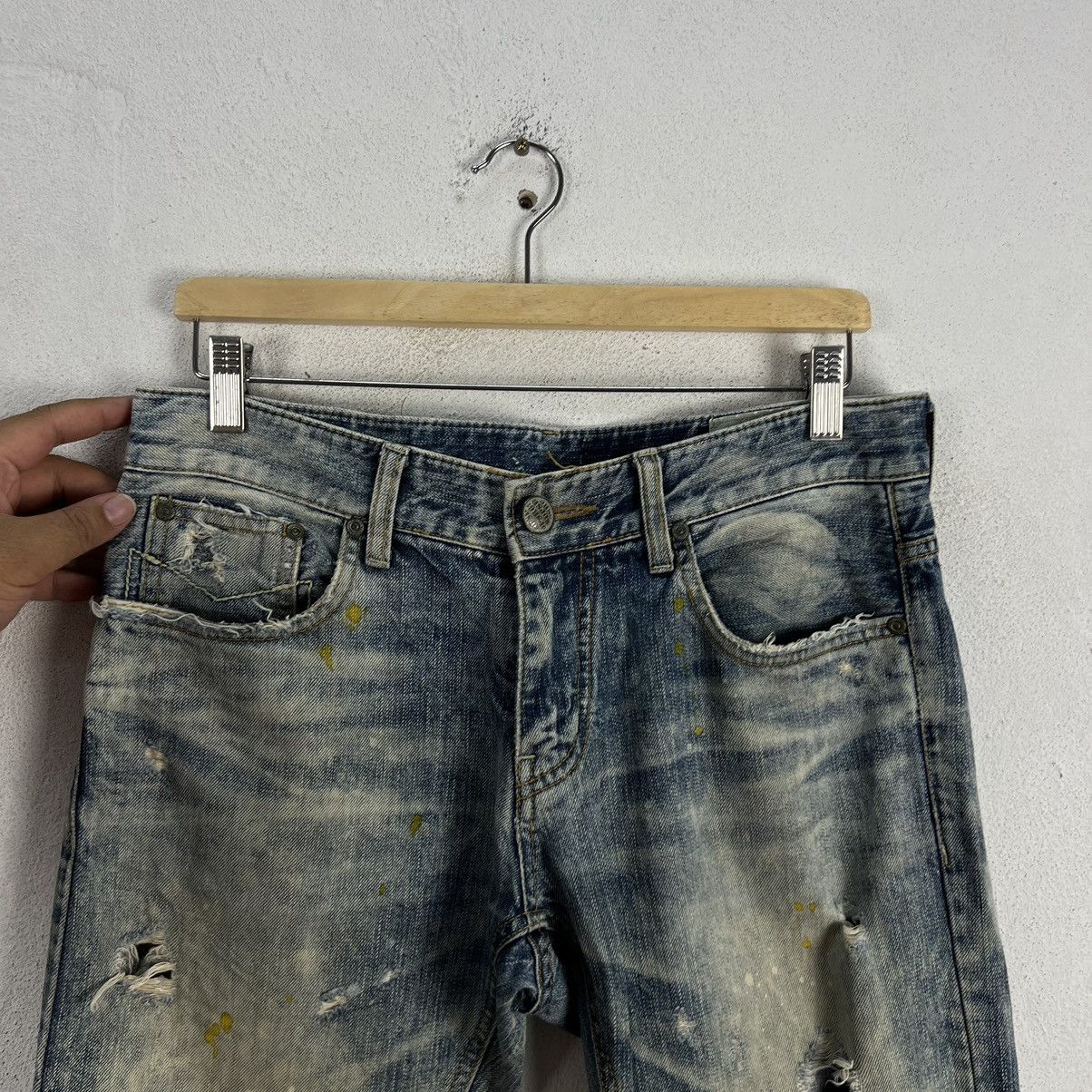Japanese Brand VINTAGE DPSR JEAN DISTRESSED DENIM DESIGN JEANS Size US 34 / EU 50 - 6 Thumbnail