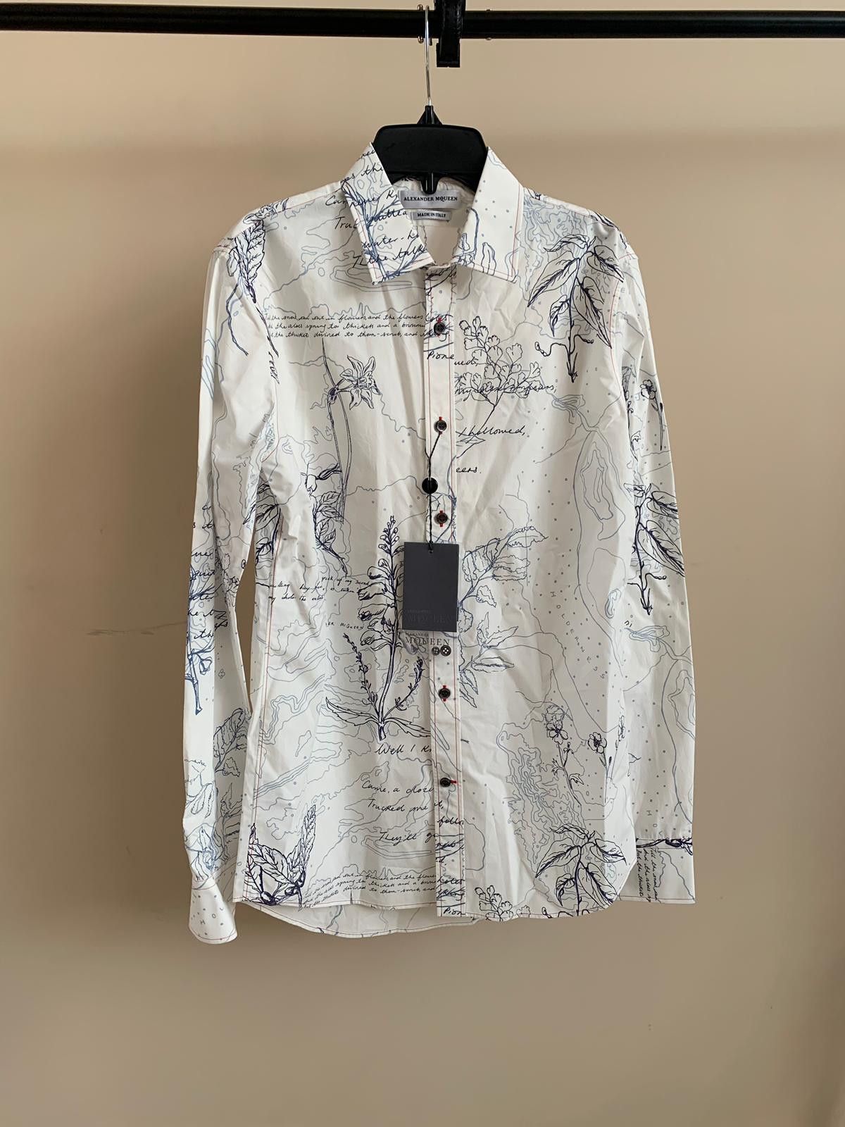 image of Alexander Mcqueen Expedition Journey Button Up In White, Men's (Size Small)