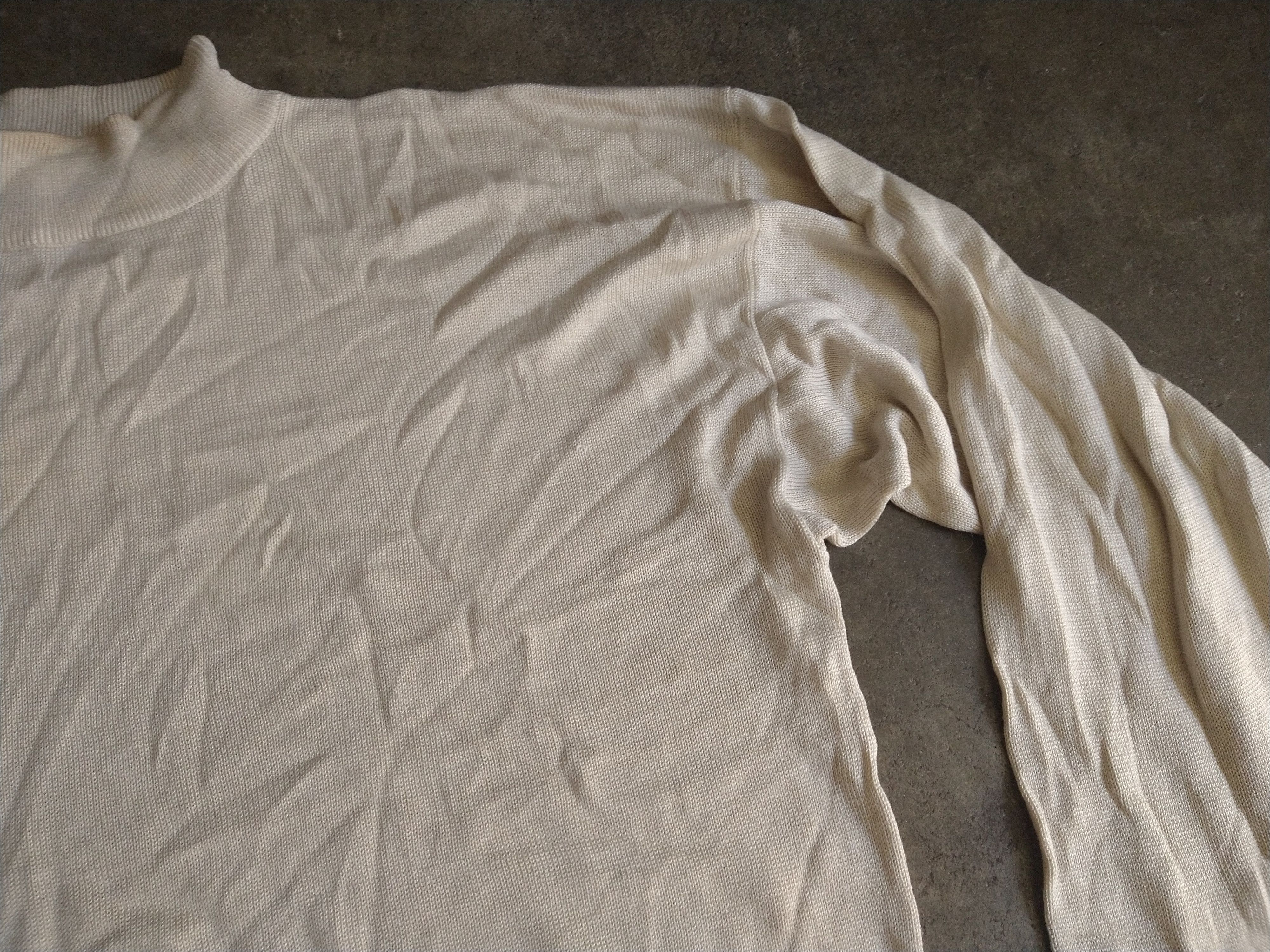Other Vintage Moc Turtleneck Sweater Cream Silk Knit Large Size US L / EU 52-54 / 3 - 8 Thumbnail