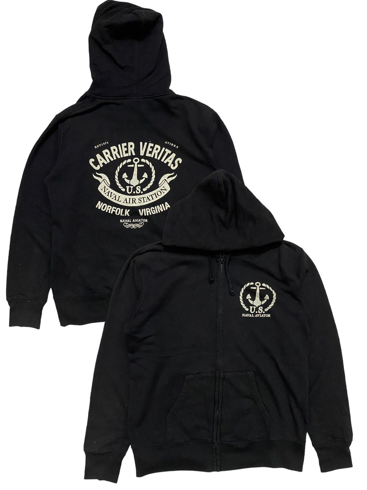 Avirex × Japanese Brand Avirex Naval Air Station Zip Up Hoodie Size US M / EU 48-50 / 2 - 1 Thumbnail