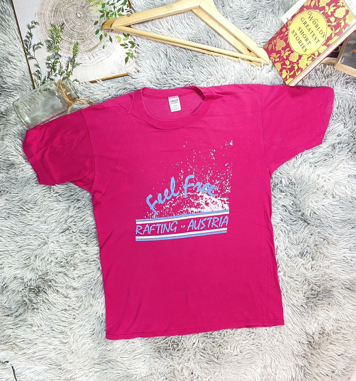 Jerzees × Vintage Vintage Feel Free Rafting Austria 90s 80s Jerzees T shirt Size US L / EU 52-54 / 3 - 1 Thumbnail