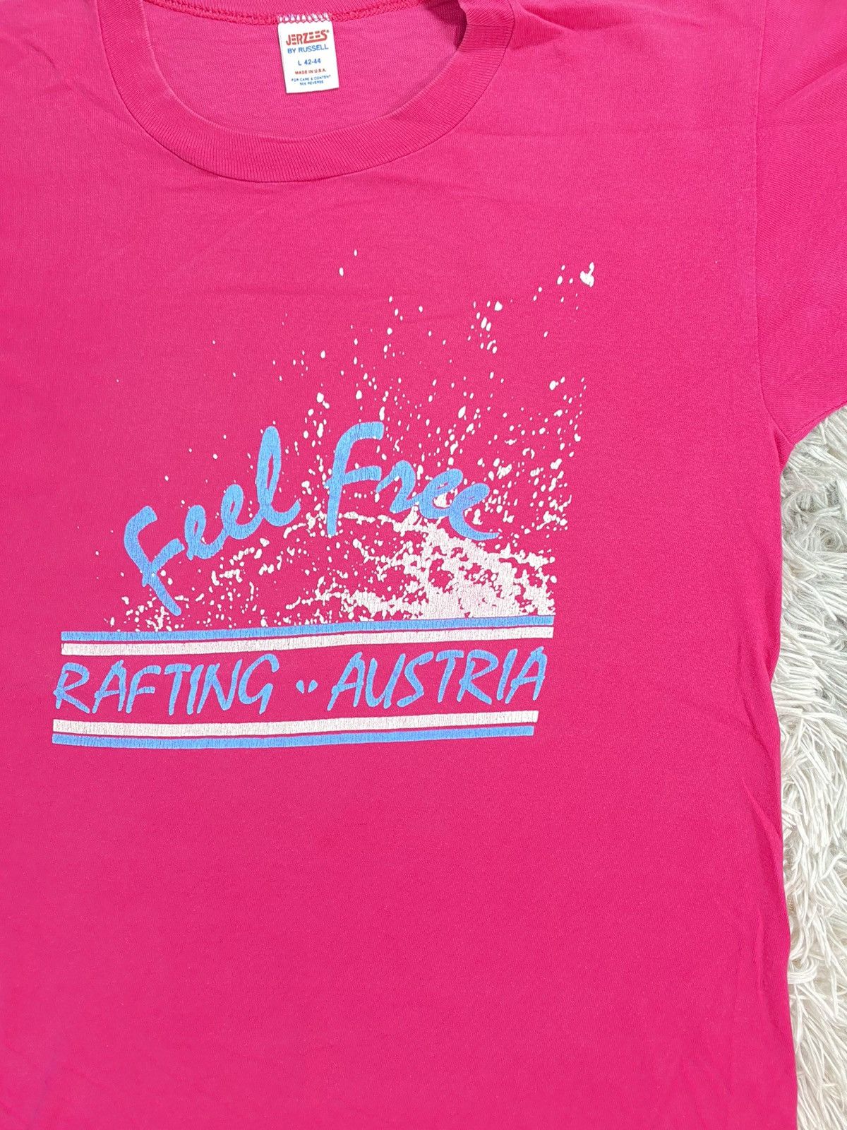 Jerzees × Vintage Vintage Feel Free Rafting Austria 90s 80s Jerzees T shirt Size US L / EU 52-54 / 3 - 2 Thumbnail