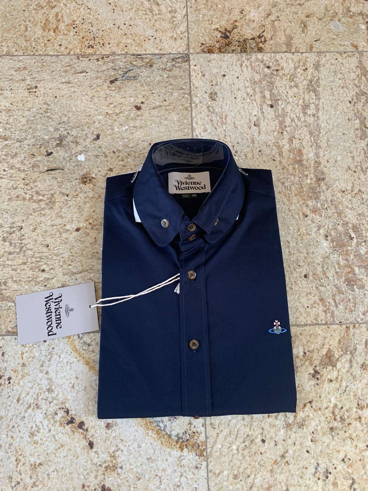 Vivienne Westwood o1rshd1 Logo Button Up in Navy Size US L / EU 52-54 / 3 - 3 Thumbnail
