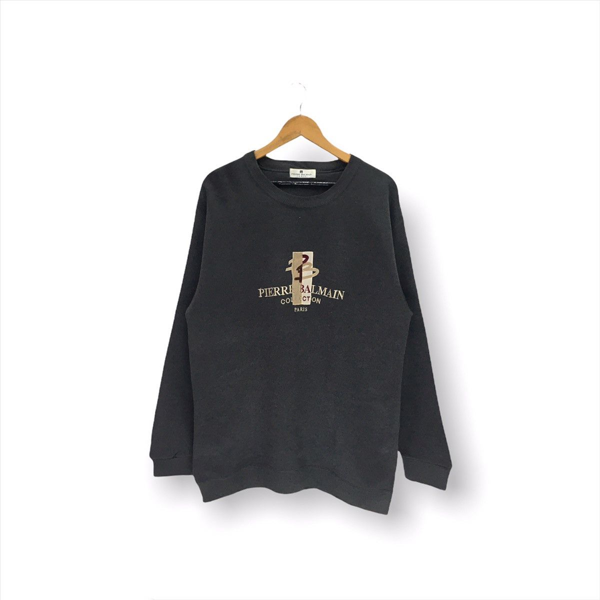 Pierre Balmain × Vintage Vintage Pierre Balmain Embroidery Logo Sweatshirt Size US M / EU 48-50 / 2 - 1 Thumbnail