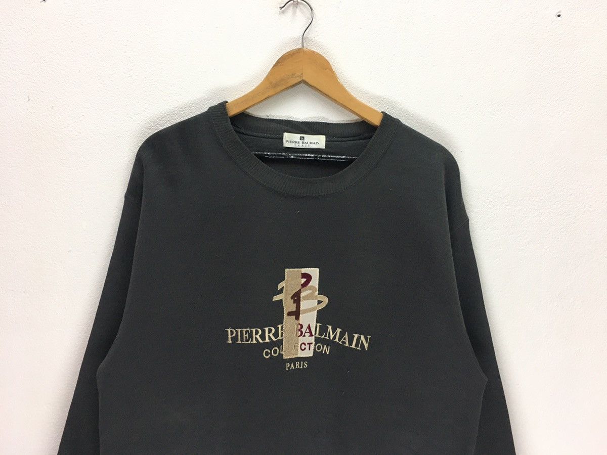 Pierre Balmain × Vintage Vintage Pierre Balmain Embroidery Logo Sweatshirt Size US M / EU 48-50 / 2 - 2 Thumbnail