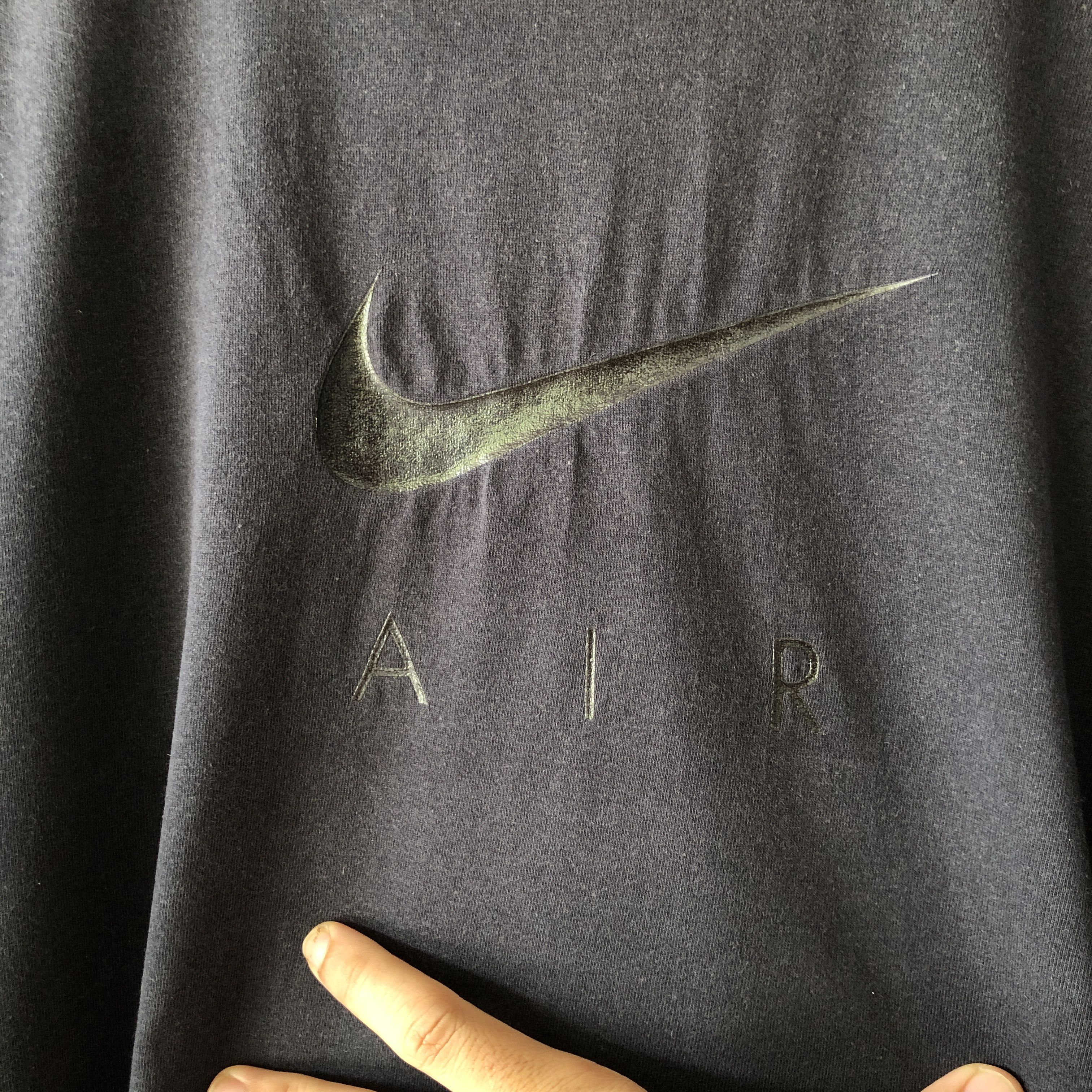 Nike × Vintage Vintage Nike Air Swoosh Big Logo Black Tee Shirt L Big Size Size US L / EU 52-54 / 3 - 6 Thumbnail