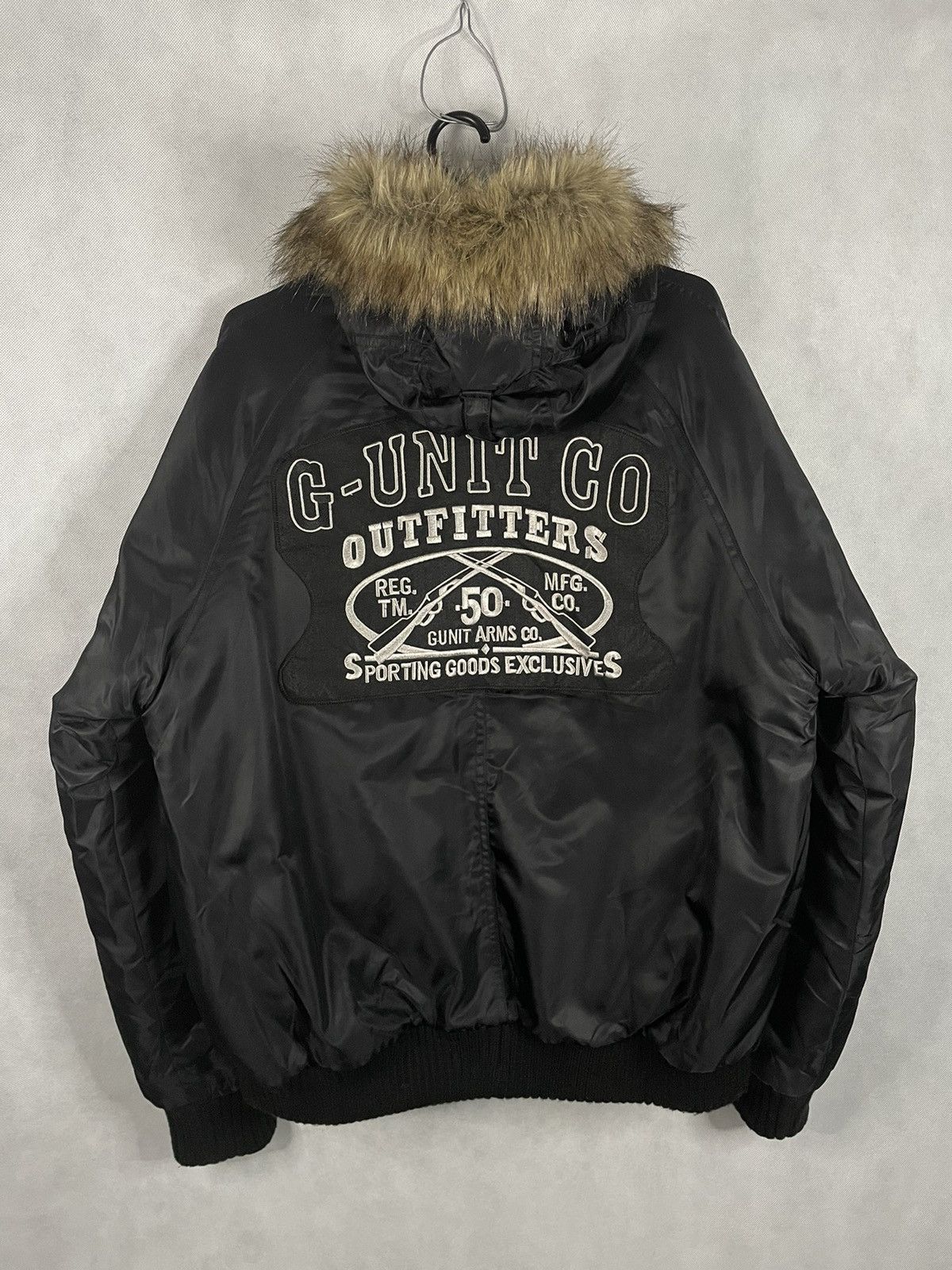 image of G-Unit Puffer Bomber Jacket 50 Cent Vintage in Black, Men's (Size Medium)