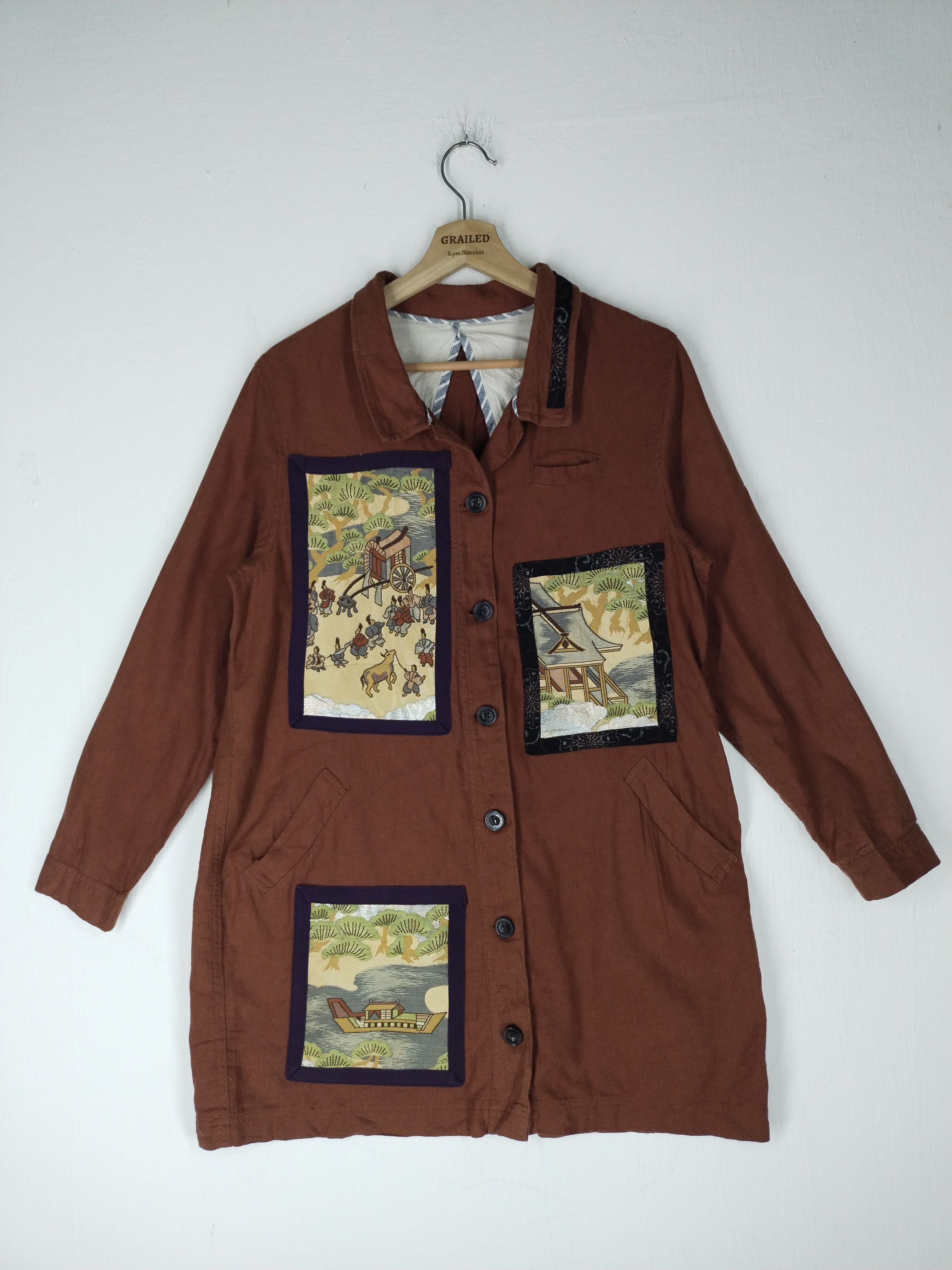 image of True Vintage Patchworks View 70's Coat Jacket, Women's (Size Medium)