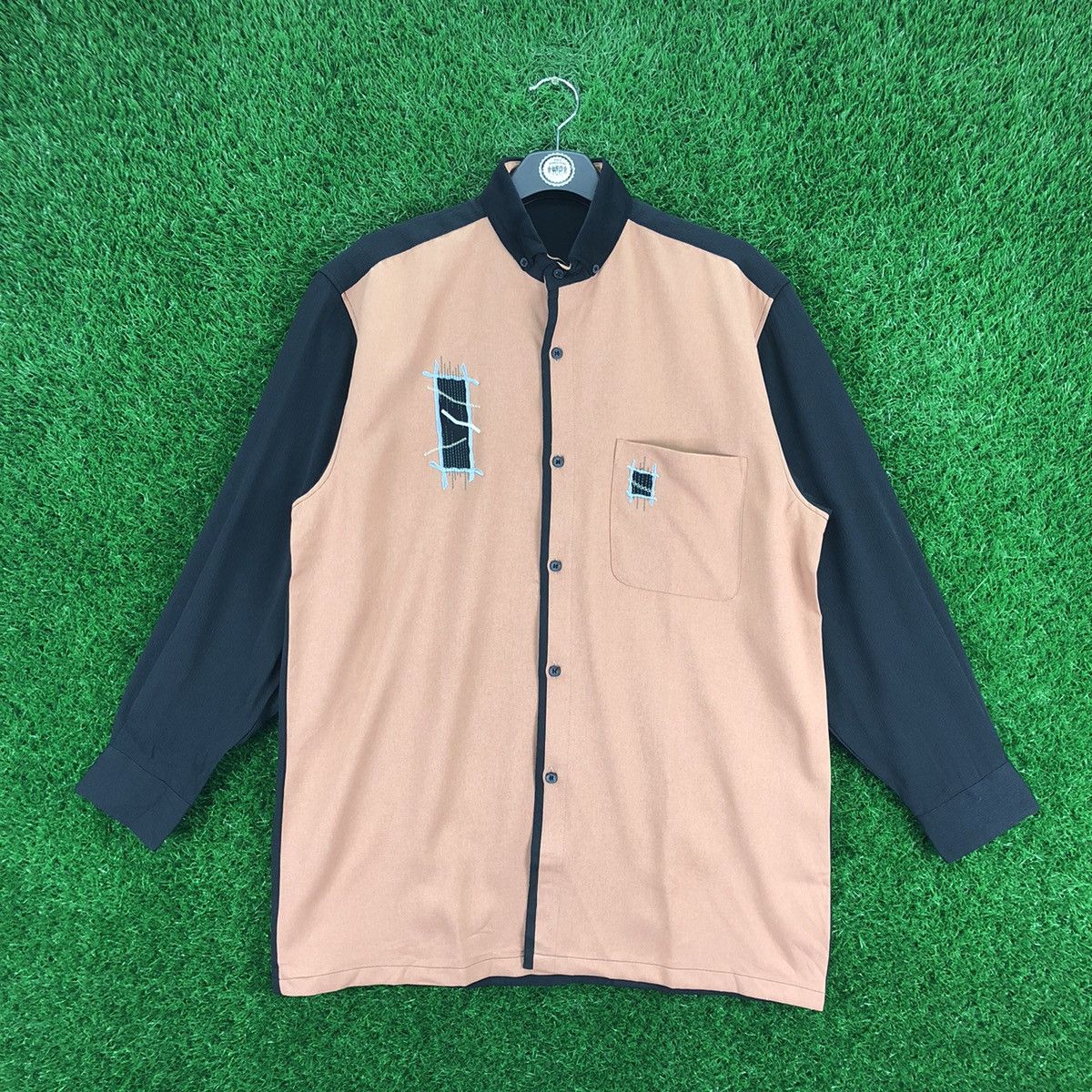 Vintage 90's Flannel Two Tone Color Embroidered by Redentore