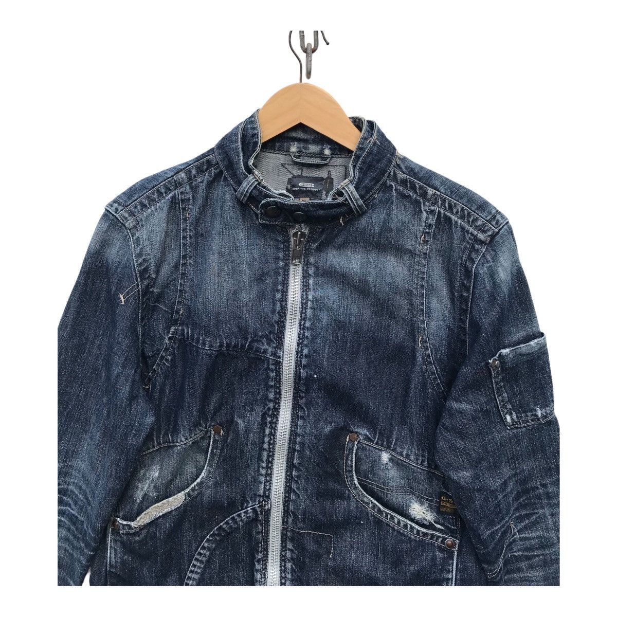 G-Star G Star Raw Distressed Denim Jacket ( 21” X 25.5” ) Size US M / EU 48-50 / 2 - 3 Thumbnail