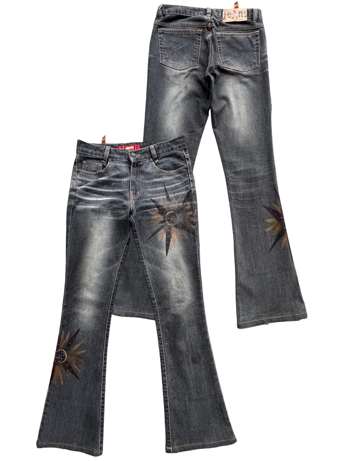 Japanese Brand Goth Flare Bootcut Denim Jeans 28x30 Size 28" / US 6 / IT 42 - 1 Thumbnail