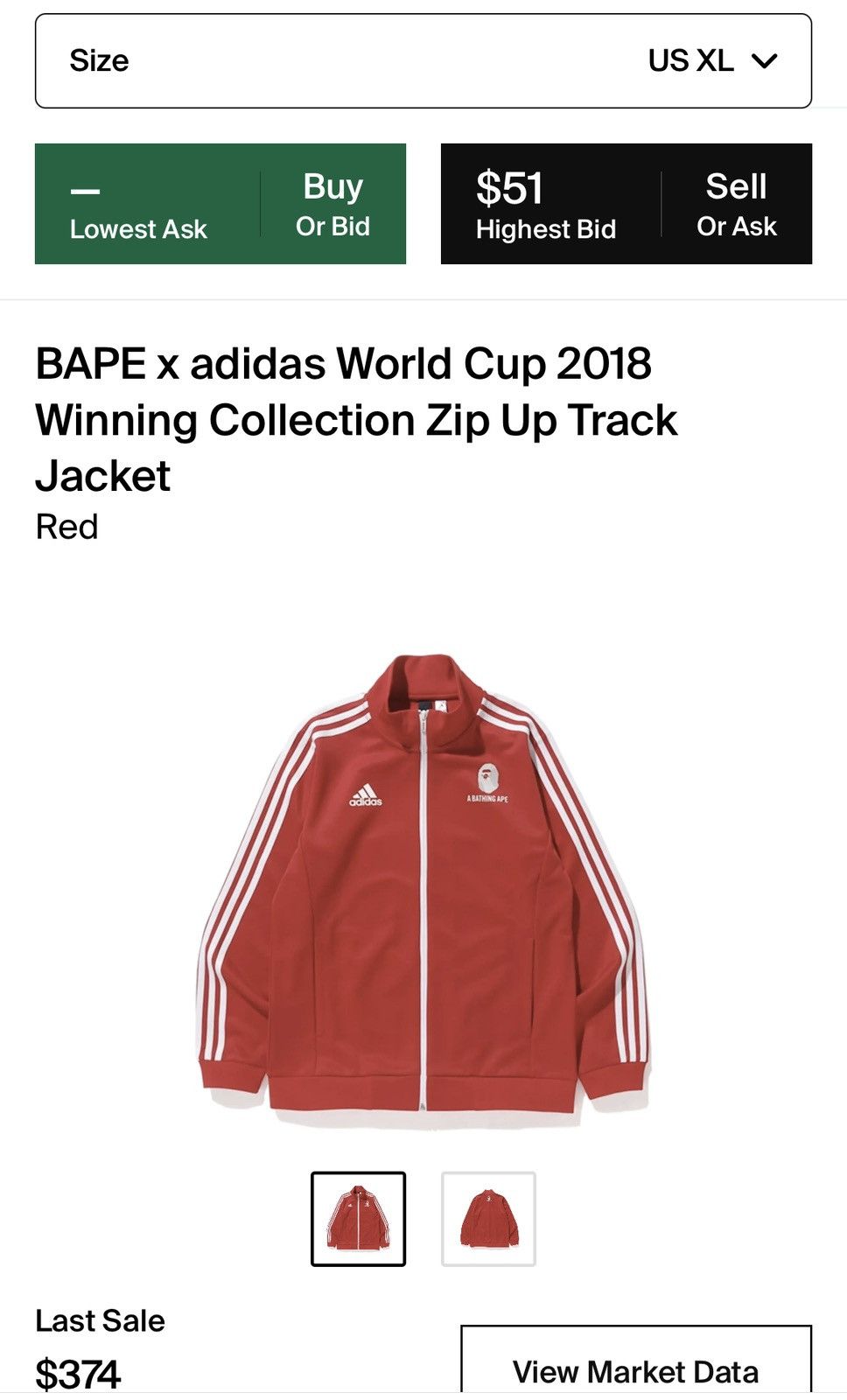 Adidas × Bape #13 Bape x Adidas 2018 World Cup Zip Up Track