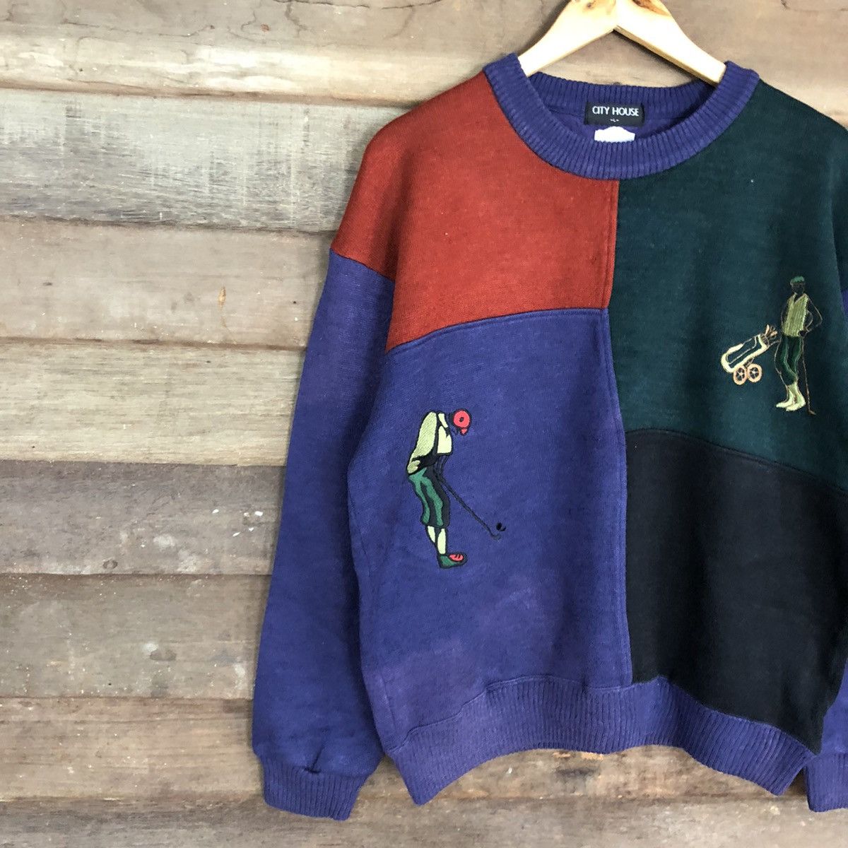 Vintage City House Golf vintage knitwear Purple Sweatshirt #414B Size US L / EU 52-54 / 3 - 7 Thumbnail