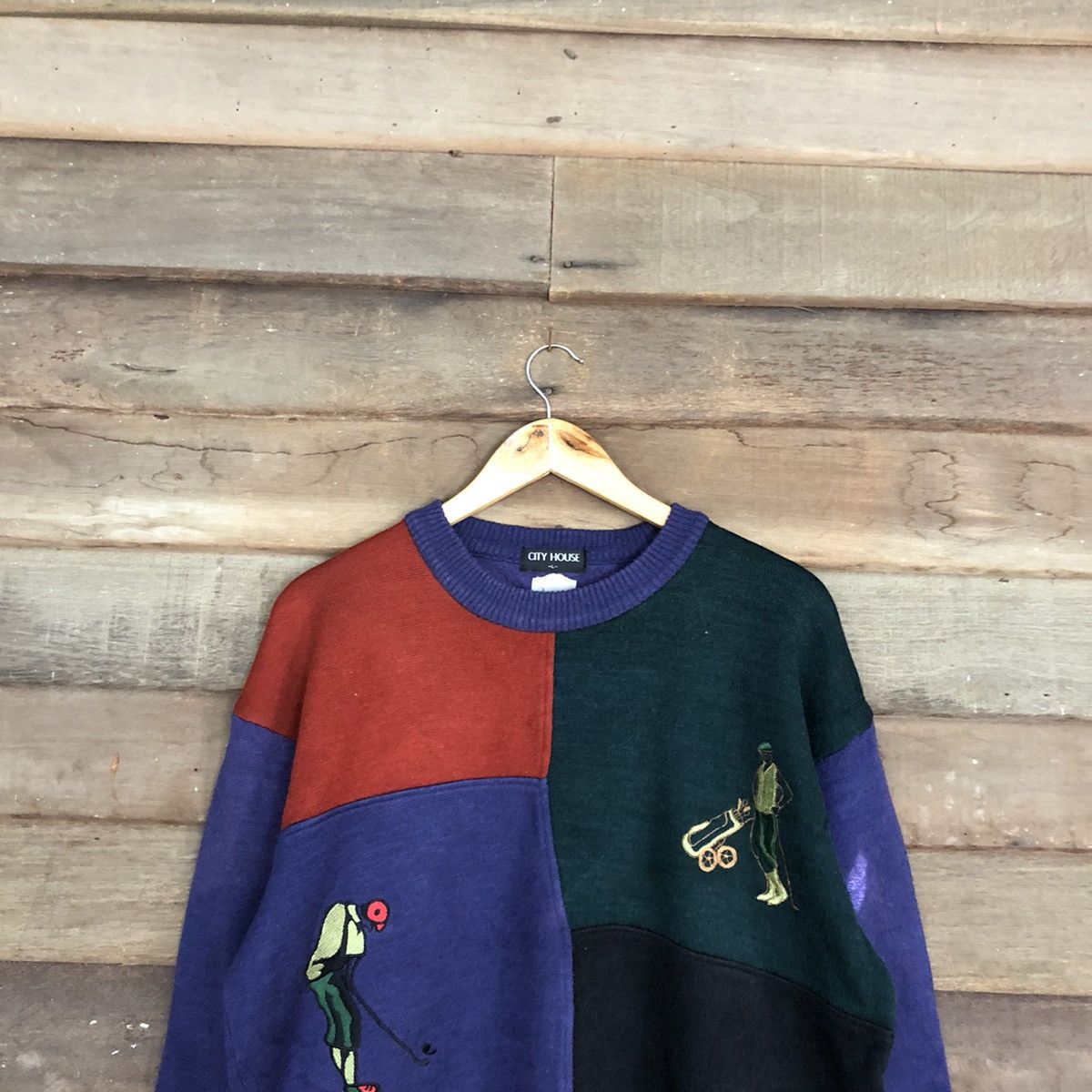 Vintage City House Golf vintage knitwear Purple Sweatshirt #414B Size US L / EU 52-54 / 3 - 9 Thumbnail