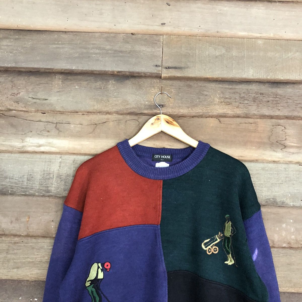 Vintage City House Golf vintage knitwear Purple Sweatshirt #414B Size US L / EU 52-54 / 3 - 2 Thumbnail
