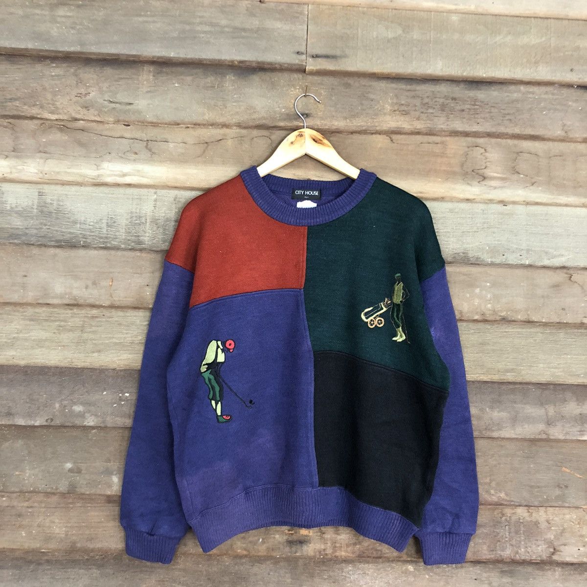 Vintage City House Golf vintage knitwear Purple Sweatshirt #414B Size US L / EU 52-54 / 3 - 3 Thumbnail