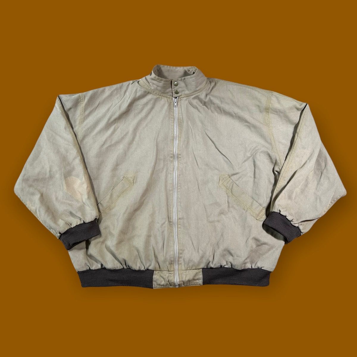 Vintage 70s 80s Canvas Gold Rayon Lined Workers Chore Jacket Size US XL / EU 56 / 4 - 2 Thumbnail