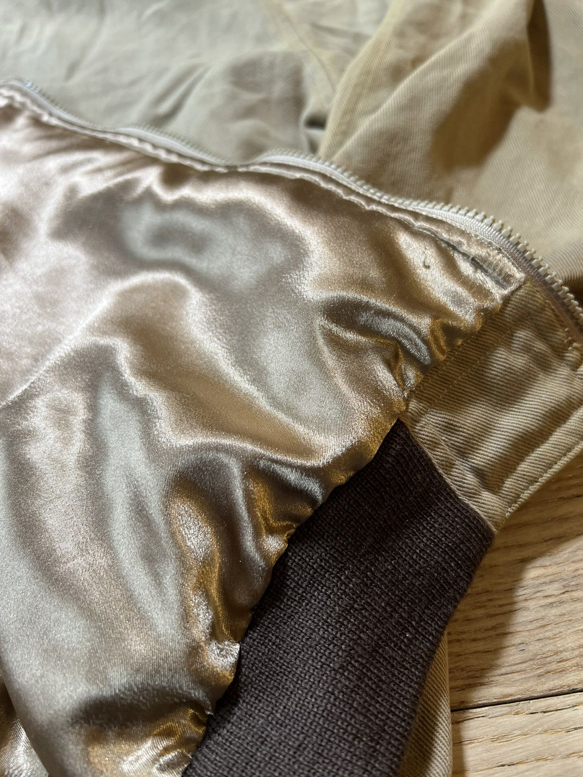 Vintage 70s 80s Canvas Gold Rayon Lined Workers Chore Jacket Size US XL / EU 56 / 4 - 7 Thumbnail