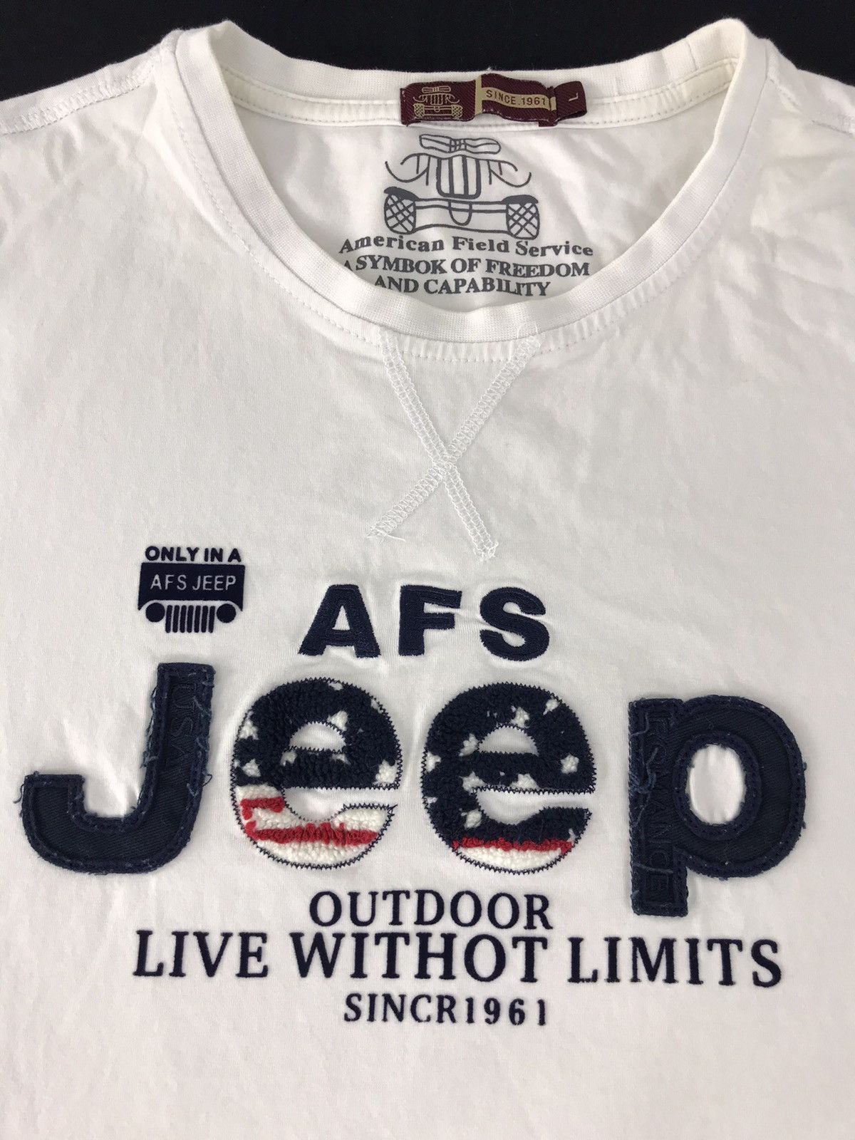 Japanese Brand × Vintage American Field Service Asymbok Of Freedom AFS Jeep K118j Size US M / EU 48-50 / 2 - 3 Thumbnail
