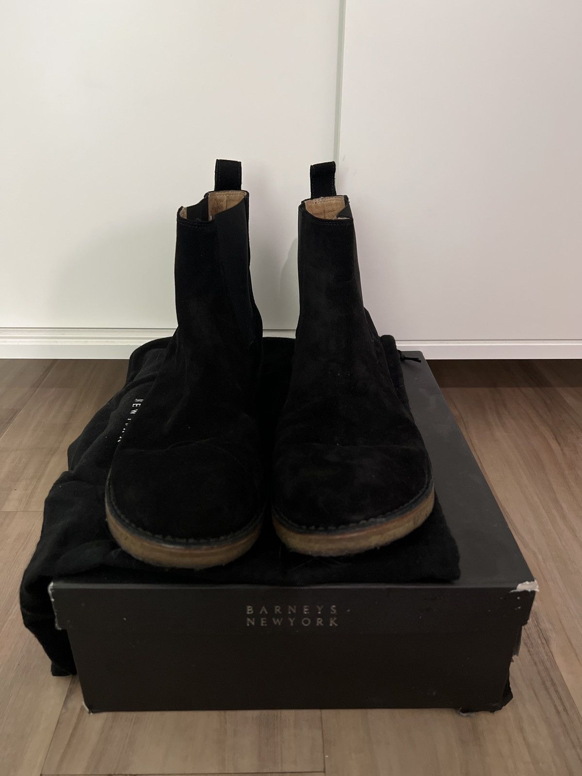 Vintage Barney s New York Suede Chelsea Boots Grailed