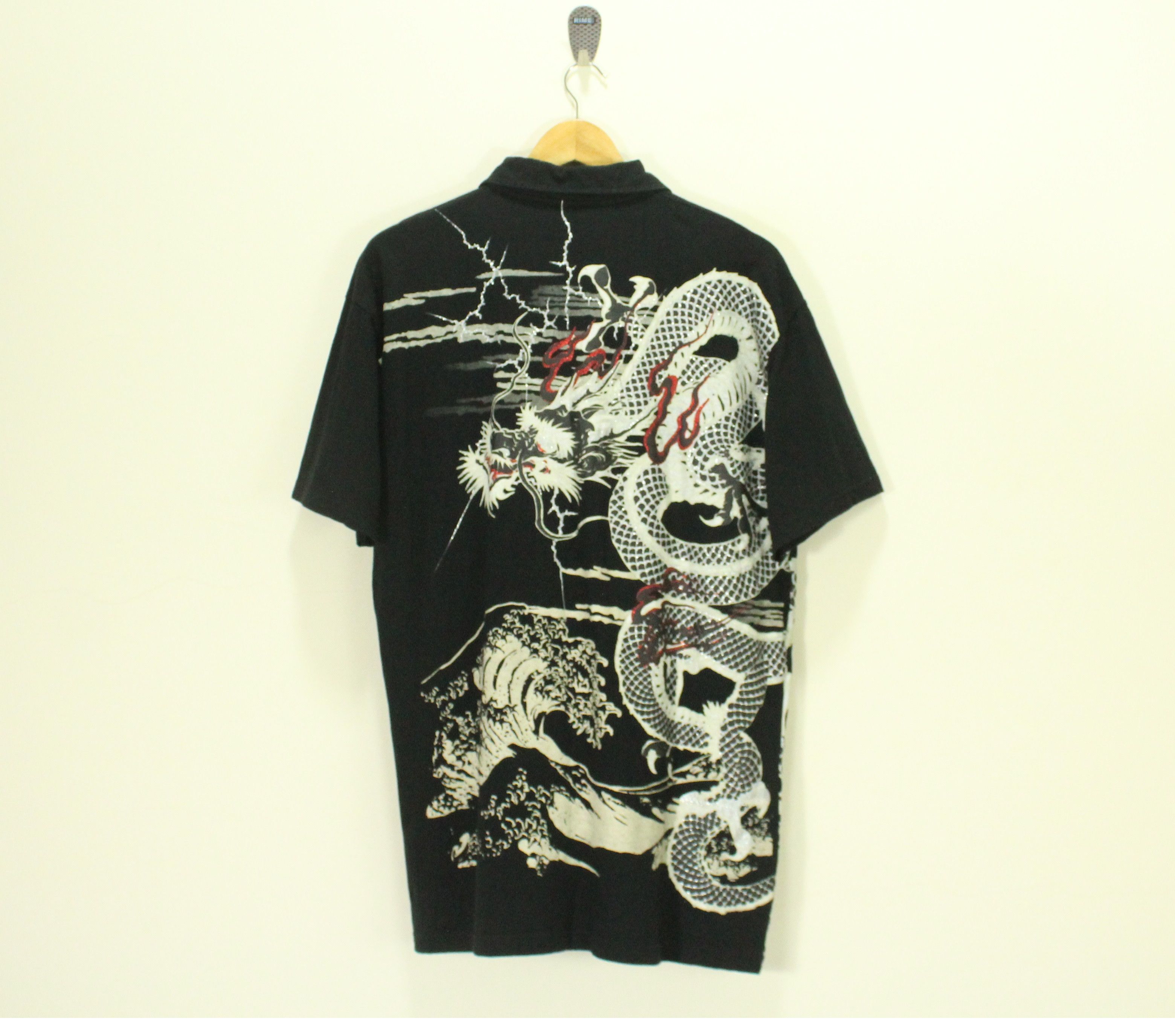 Vintage DRAGON Shirt Big Print Yakuza Mafia | Grailed