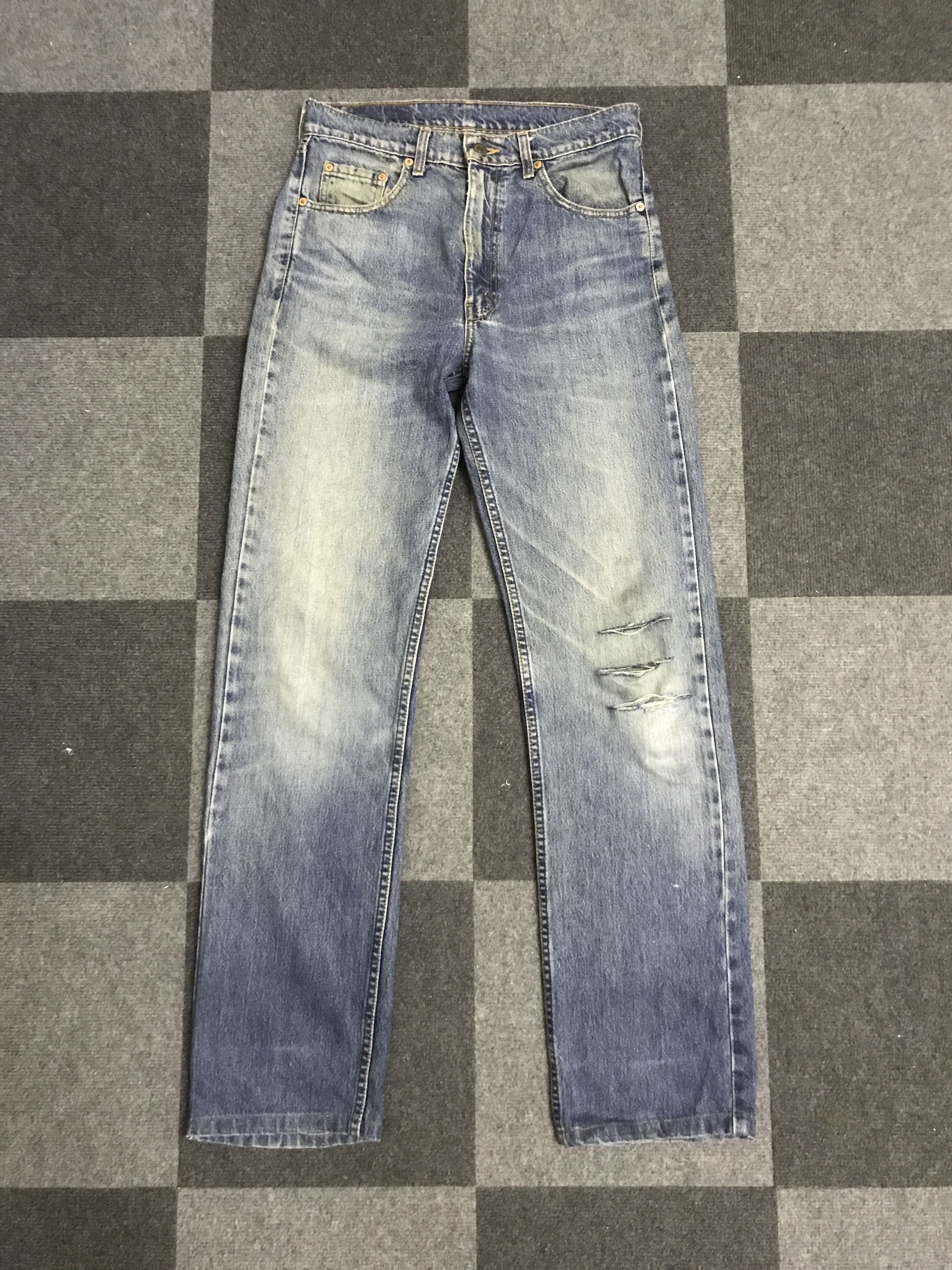 image of Distressed Denim x Levis Vlev128-Vtg Levis 519 Blue Wash Distressed Jeans, Men's (Size 30)