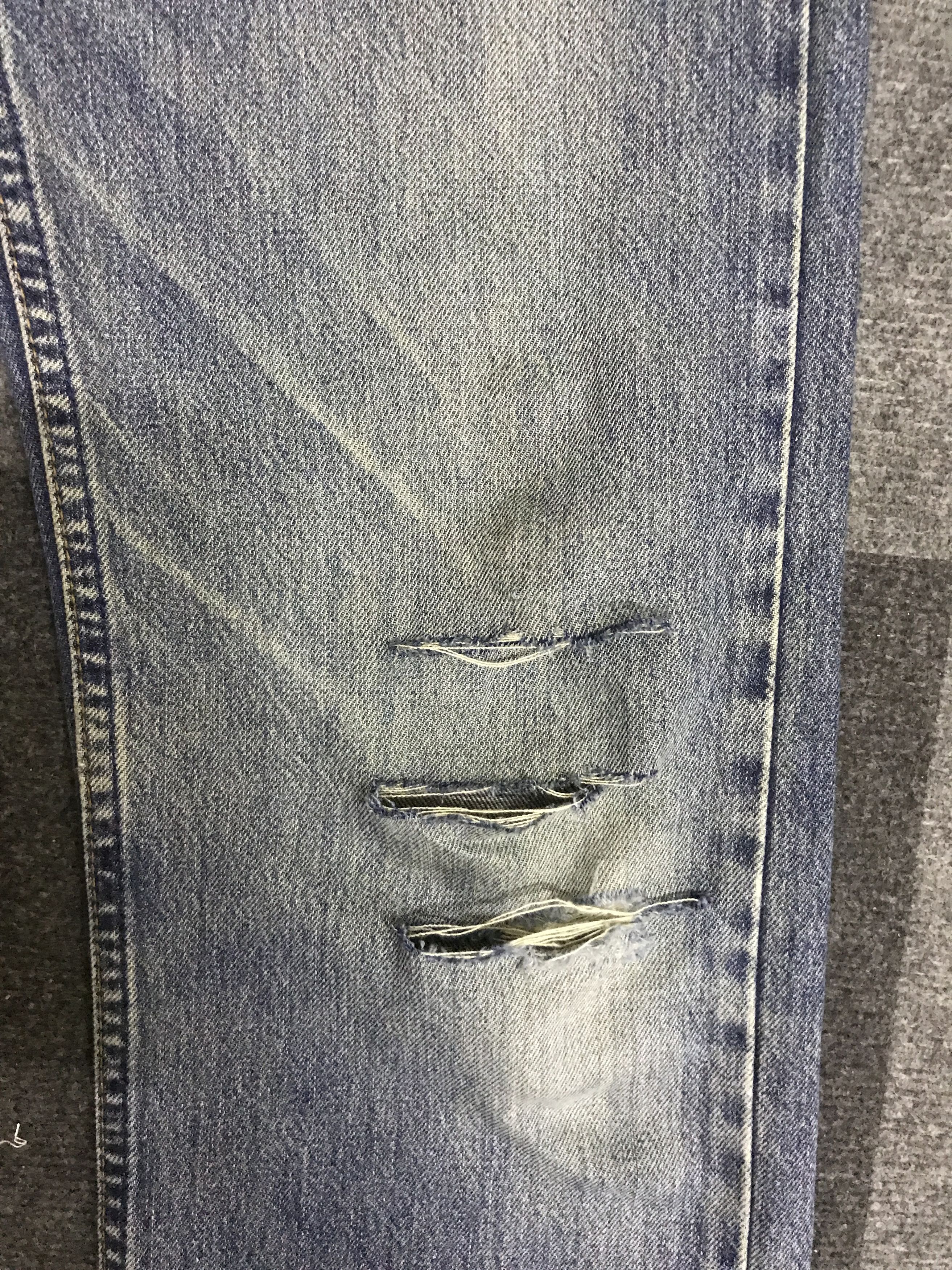 Levi's VLEV128-Vtg Levis 519 Blue Wash Distressed Jeans Size US 30 / EU 46 - 5 Thumbnail
