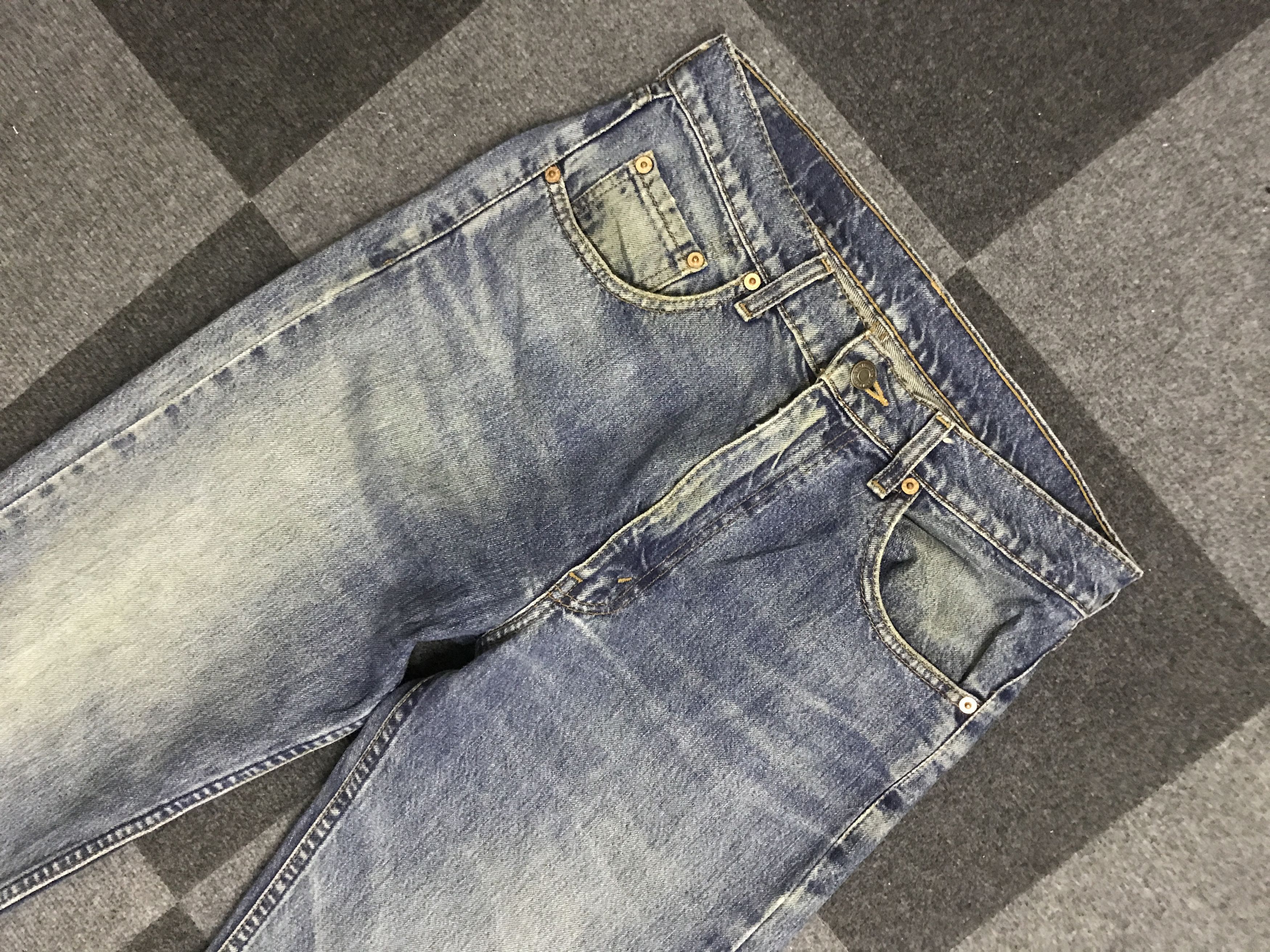 Levi's VLEV128-Vtg Levis 519 Blue Wash Distressed Jeans Size US 30 / EU 46 - 2 Thumbnail