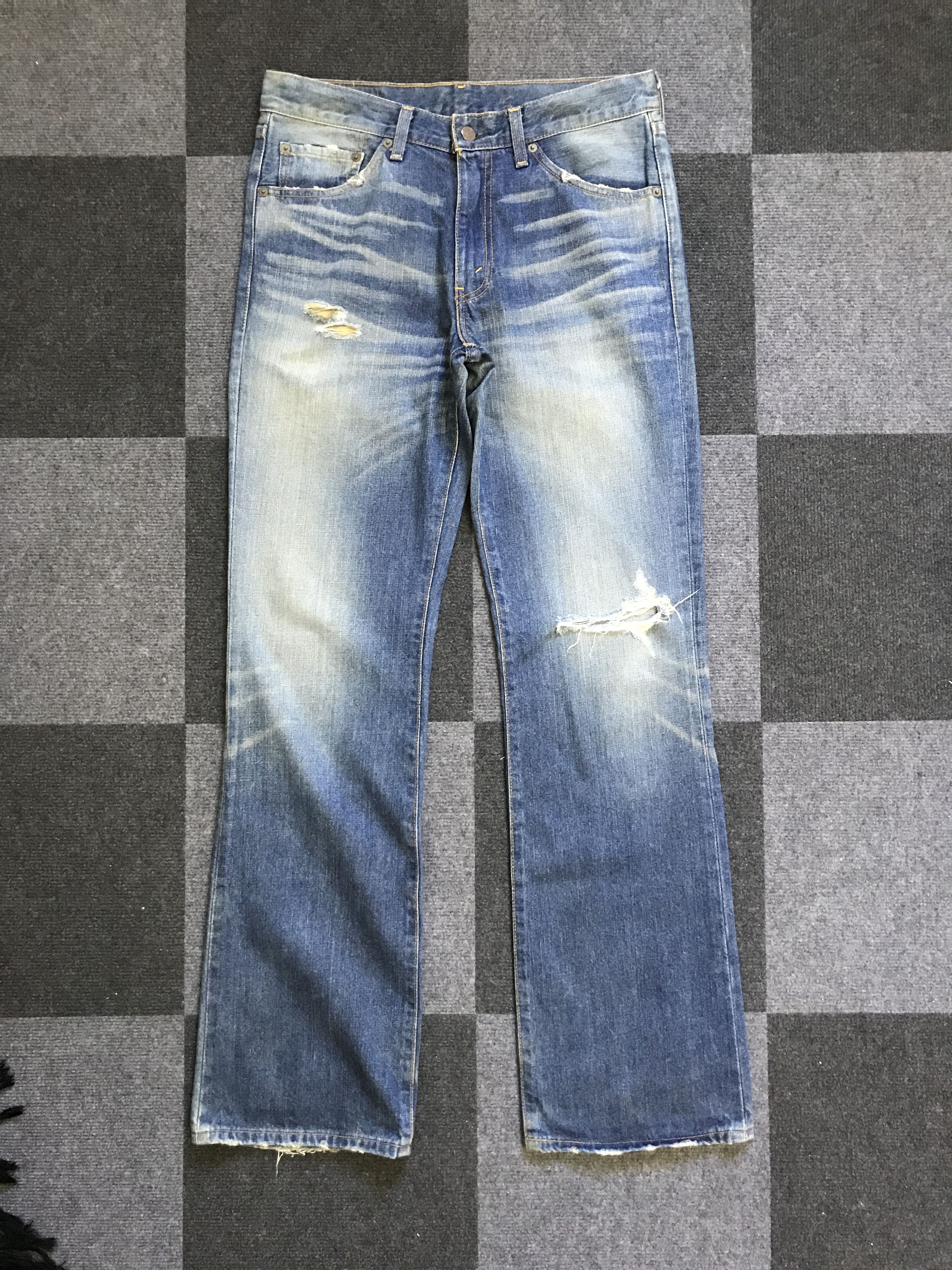 image of Distressed Denim x Levis Vlev94 -Levis 517 Very Design Pocket Distressed Jeans in Medium Wash (Size