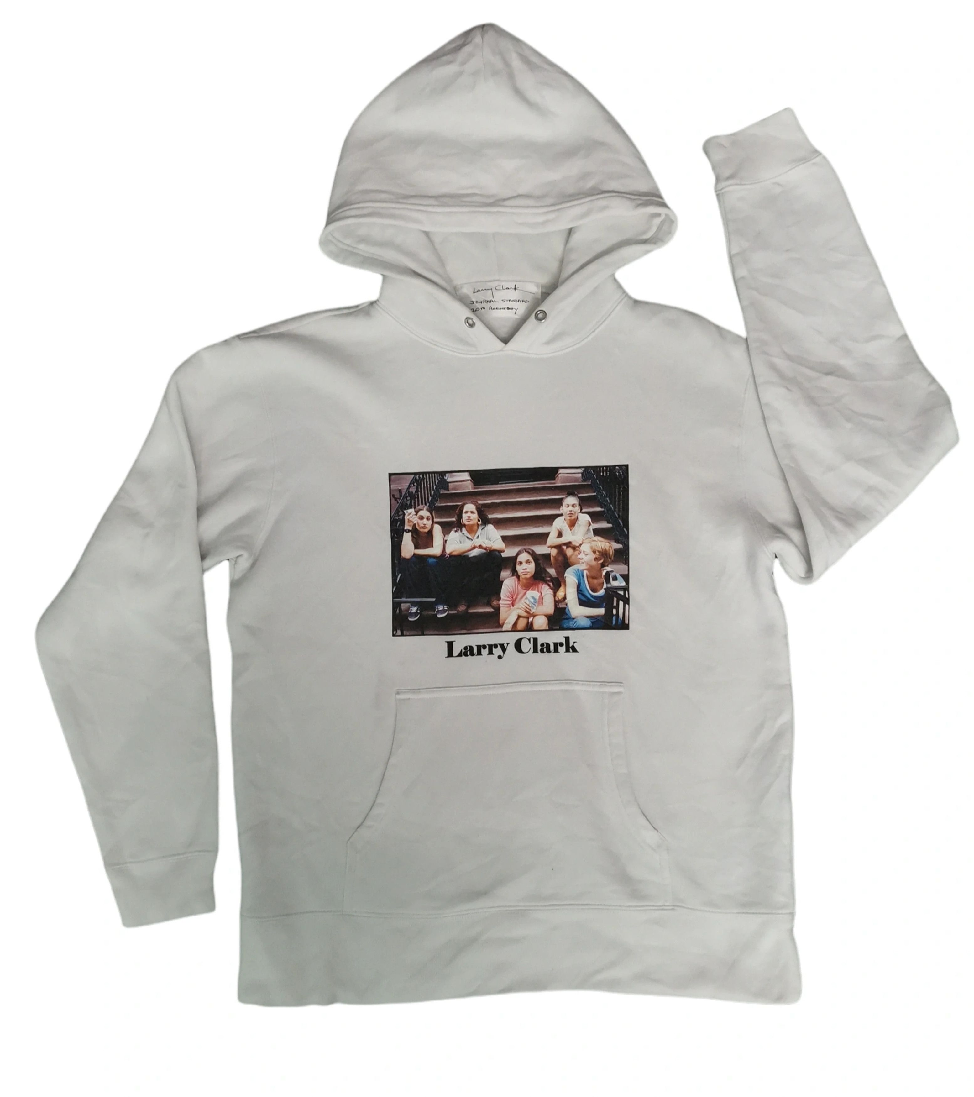 image of Larry Clark Journal Standard 20Th Anniversary Hoodie Hype in White, Men's (Size Medium)