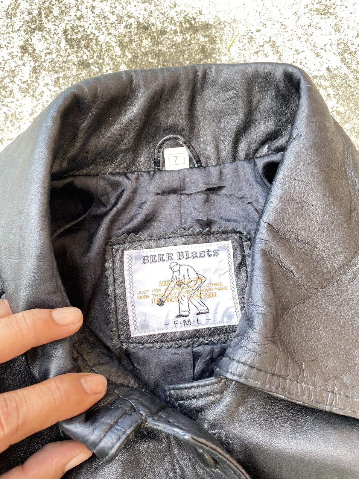 Genuine Leather × Vintage Steals🔥Vintage Japan Beer Blast Leather Long Jacket Size L / US 10 / IT 46 - 6 Thumbnail