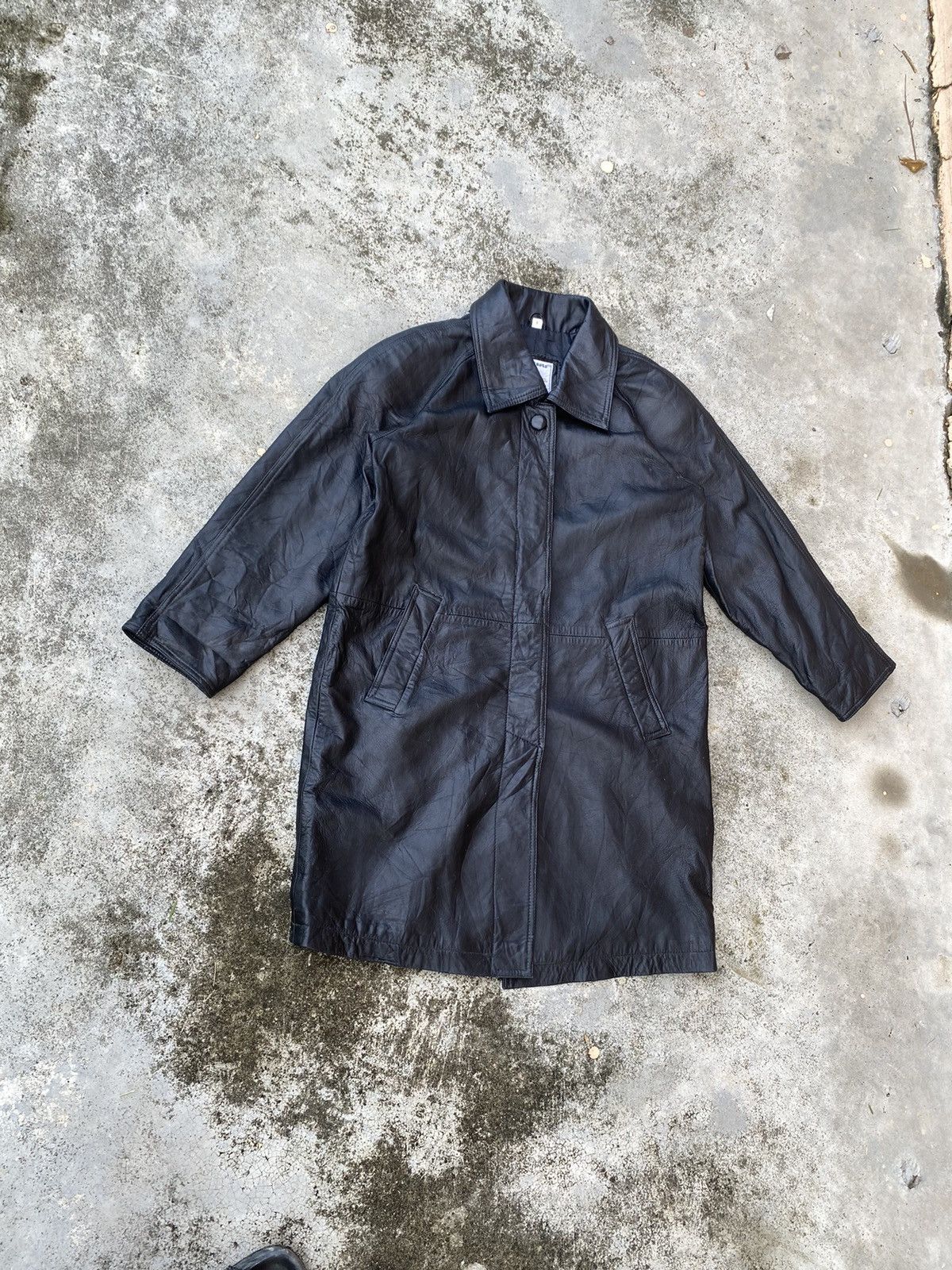 Genuine Leather × Vintage Steals🔥Vintage Japan Beer Blast Leather Long Jacket Size L / US 10 / IT 46 - 2 Thumbnail