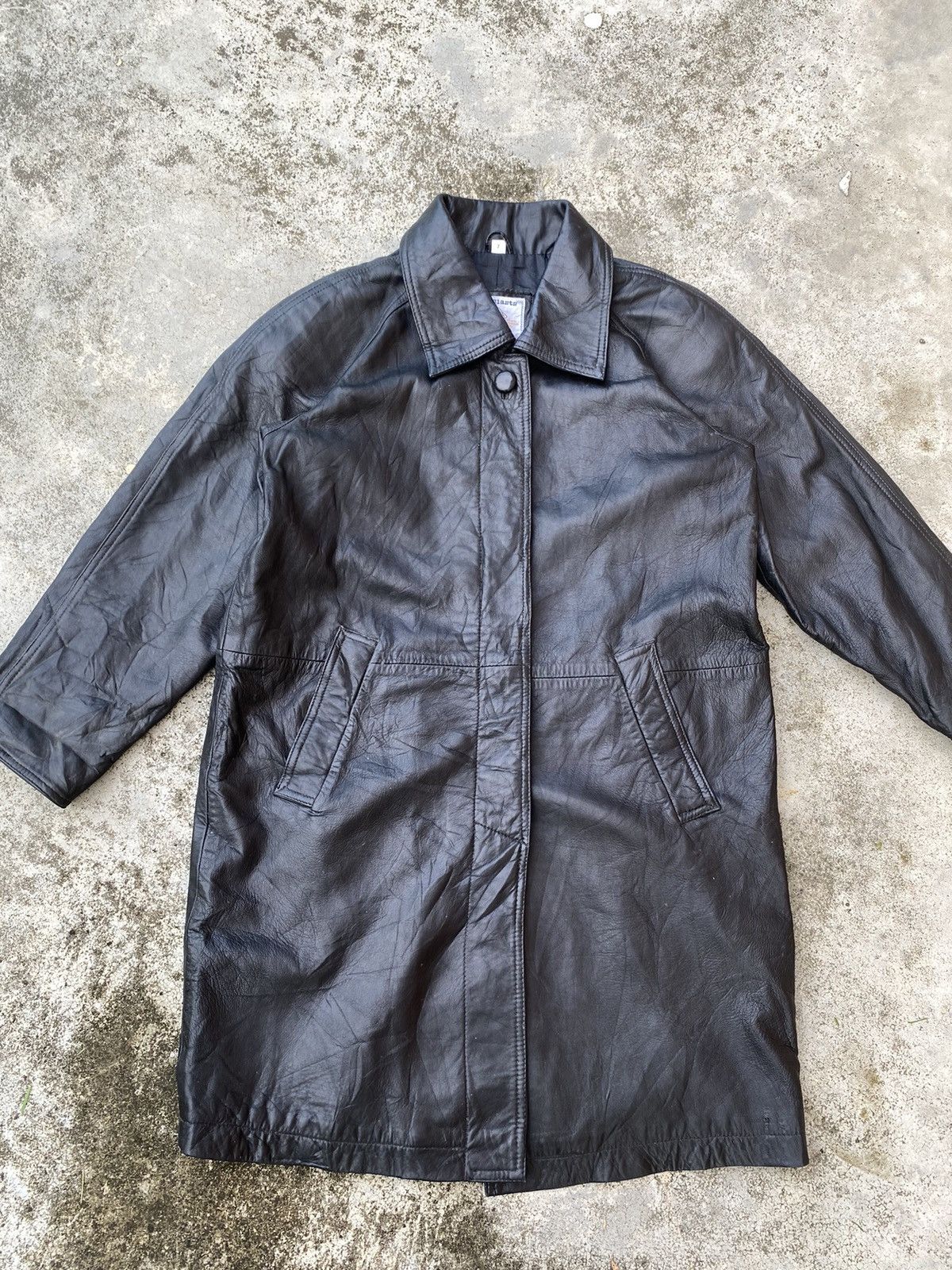 Genuine Leather × Vintage Steals🔥Vintage Japan Beer Blast Leather Long Jacket Size L / US 10 / IT 46 - 4 Thumbnail