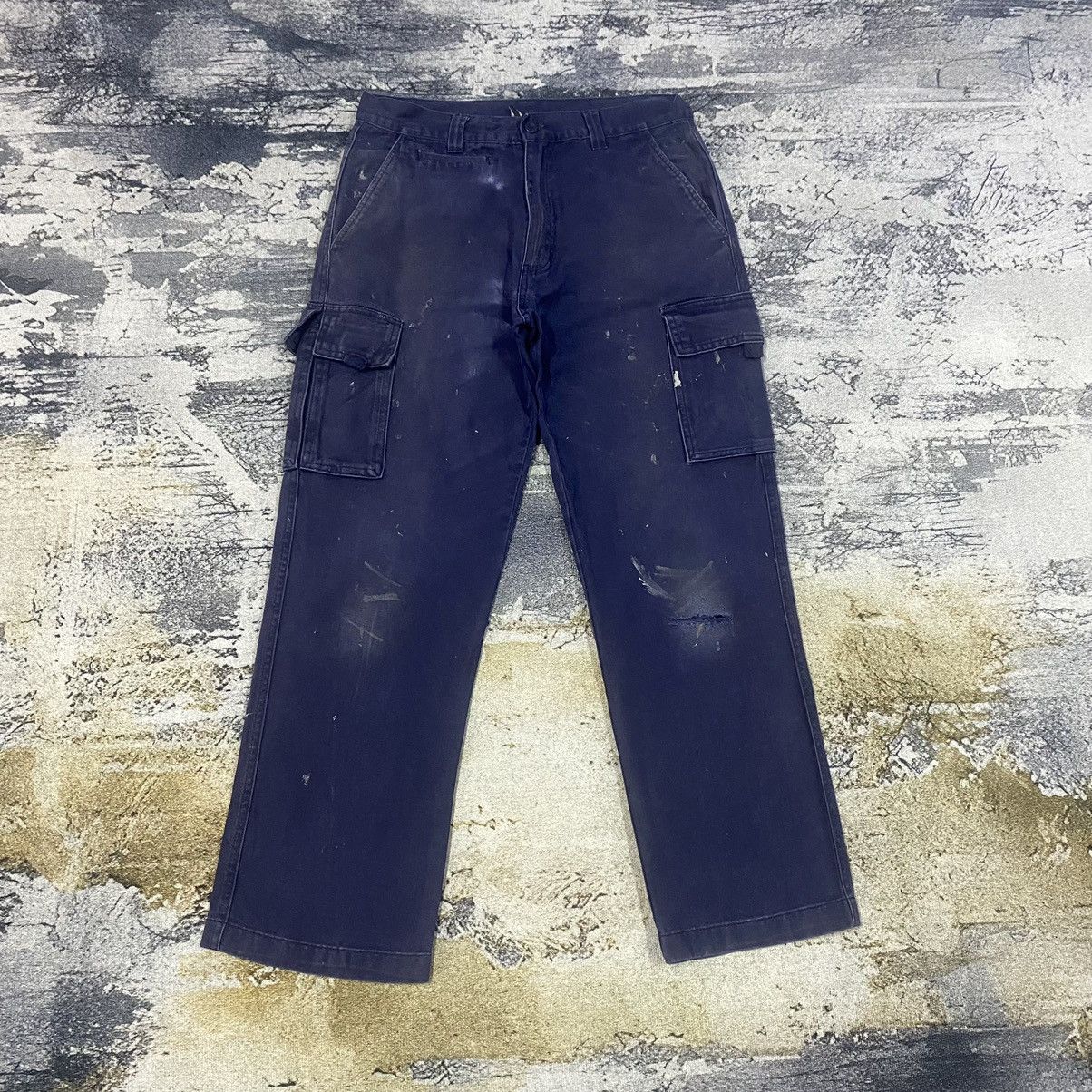 image of Utility Pro Wear x Vintage Wear Splatter Workers Cargo Pants in Dark Blue (Size 33)