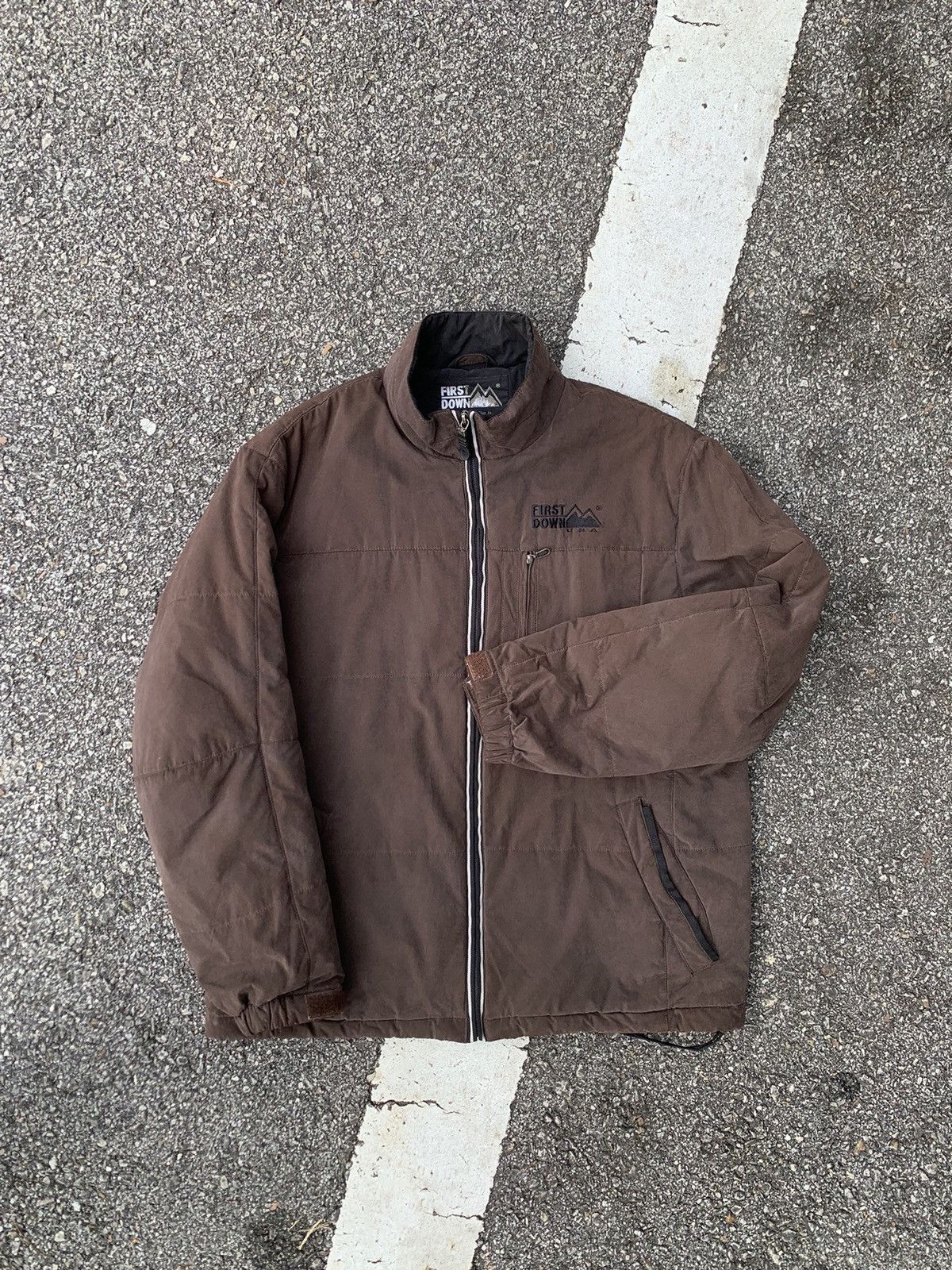 Japanese Brand 👹First Down USA Brown Puffer Winter Jacket Size US L / EU 52-54 / 3 - 1 Thumbnail