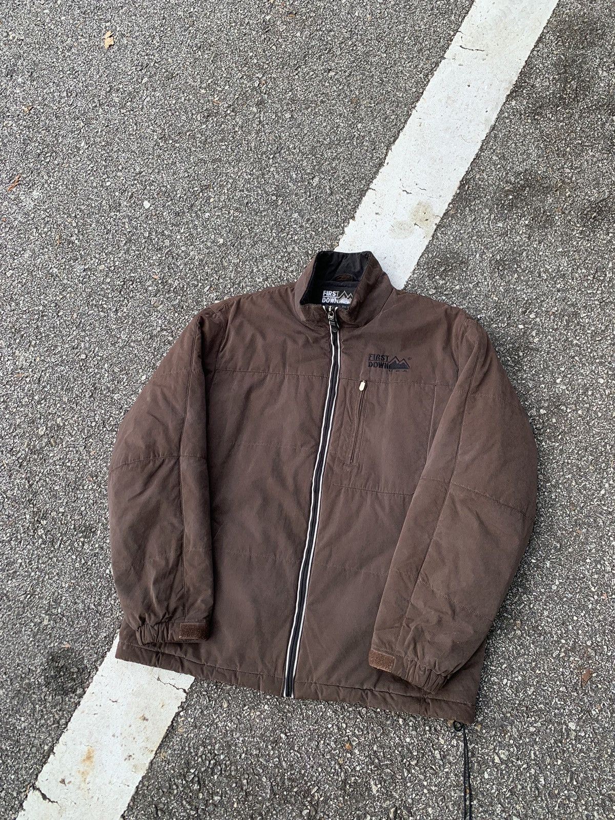 Japanese Brand 👹First Down USA Brown Puffer Winter Jacket Size US L / EU 52-54 / 3 - 2 Thumbnail