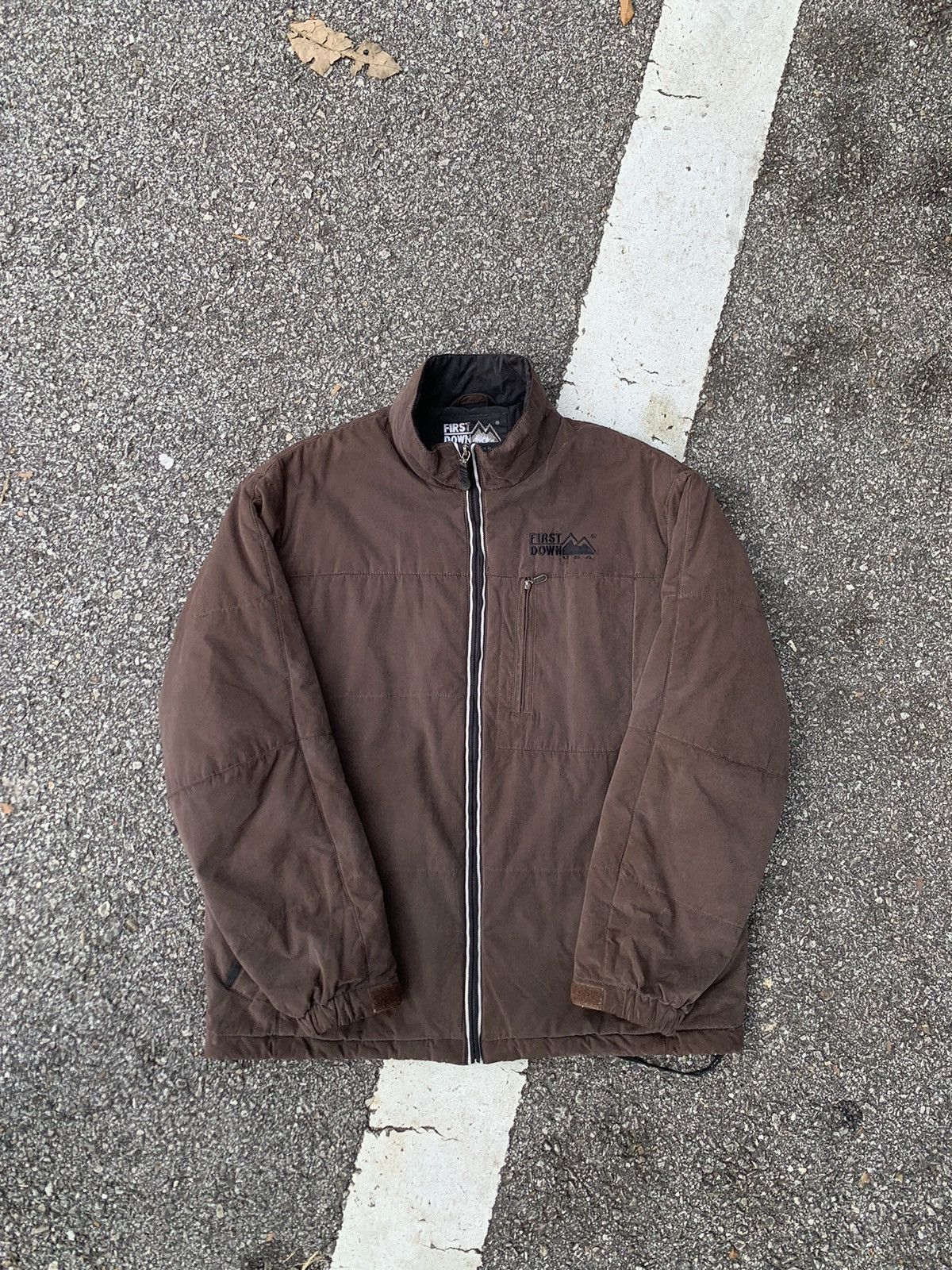 Japanese Brand 👹First Down USA Brown Puffer Winter Jacket Size US L / EU 52-54 / 3 - 3 Thumbnail