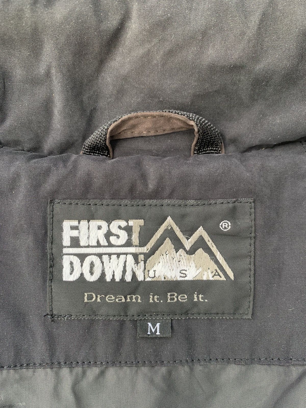 Japanese Brand 👹First Down USA Brown Puffer Winter Jacket Size US L / EU 52-54 / 3 - 10 Thumbnail