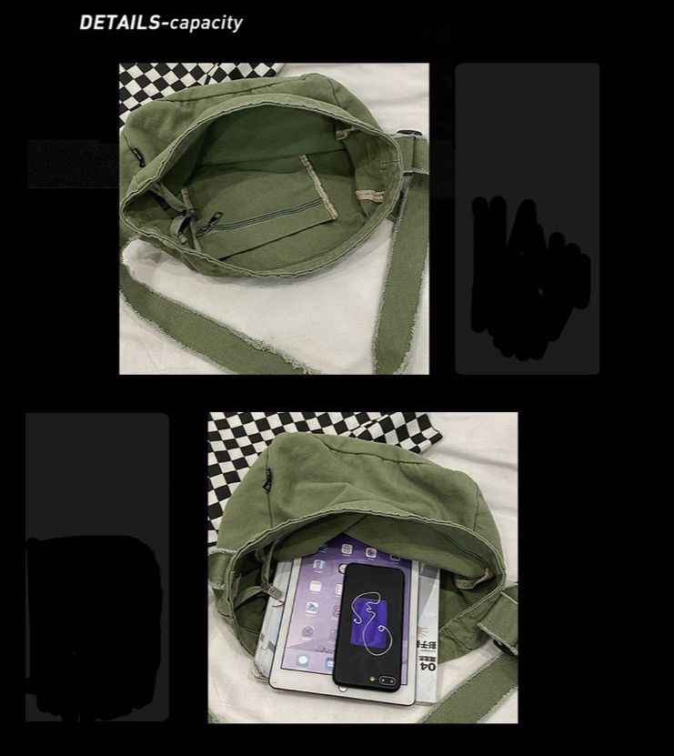 Japanese Brand Ulzzang Korean Fashion Sling Bag Distressed Style Size ONE SIZE - 7 Thumbnail
