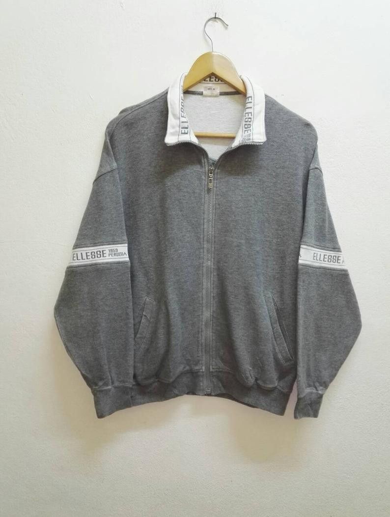 image of Ellesse 1959 Perugia Sweater Fully Zipper (Code 7) in Grey, Men's (Size Medium)