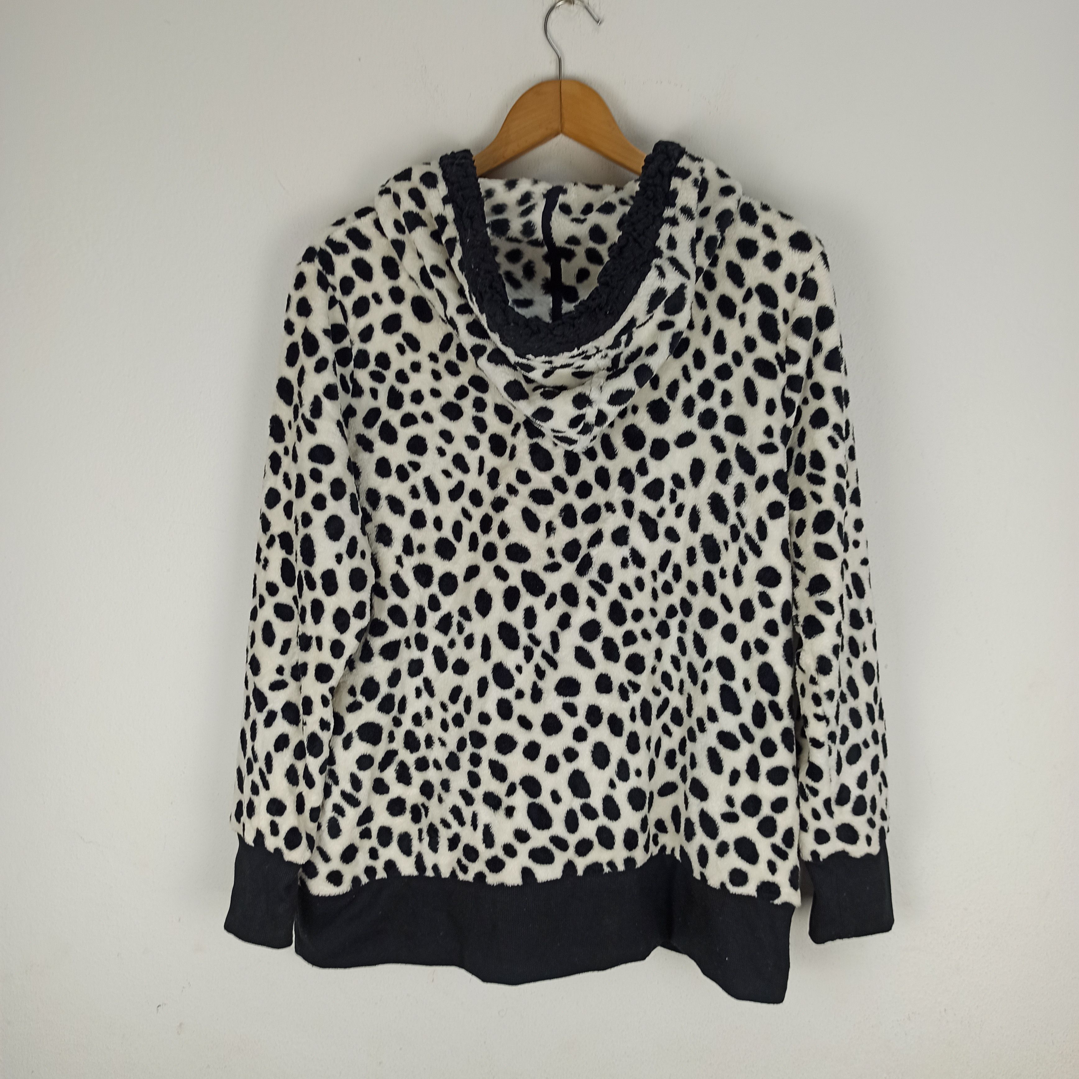 If Six Was Nine Hoodie Leopard Black & White Fleece Japanese Brand Size US L / EU 52-54 / 3 - 3 Thumbnail