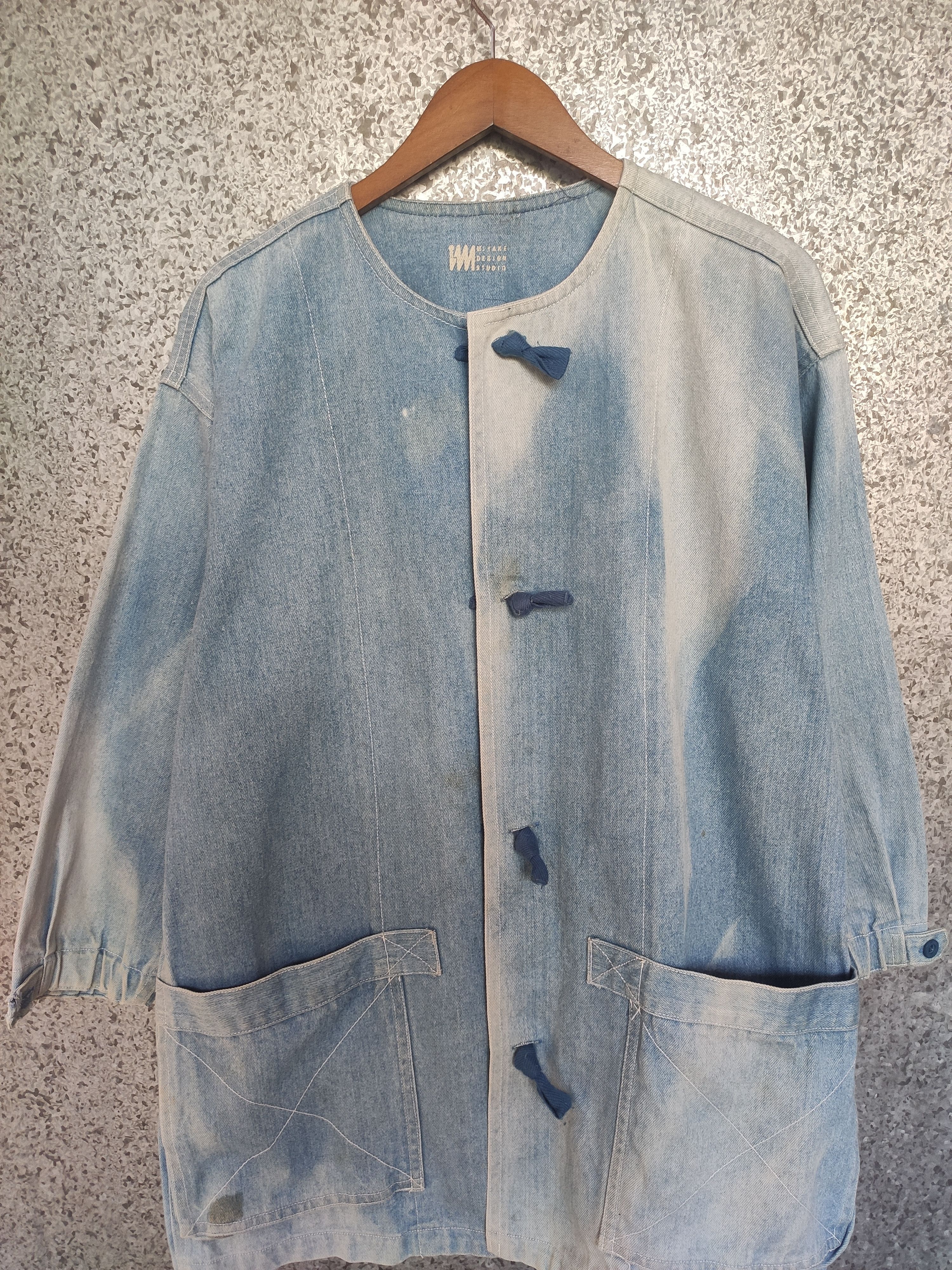 Issey Miyake 🔥 Issey Miyake denim jacket cheongsam design stone wash Size US L / EU 52-54 / 3 - 2 Thumbnail