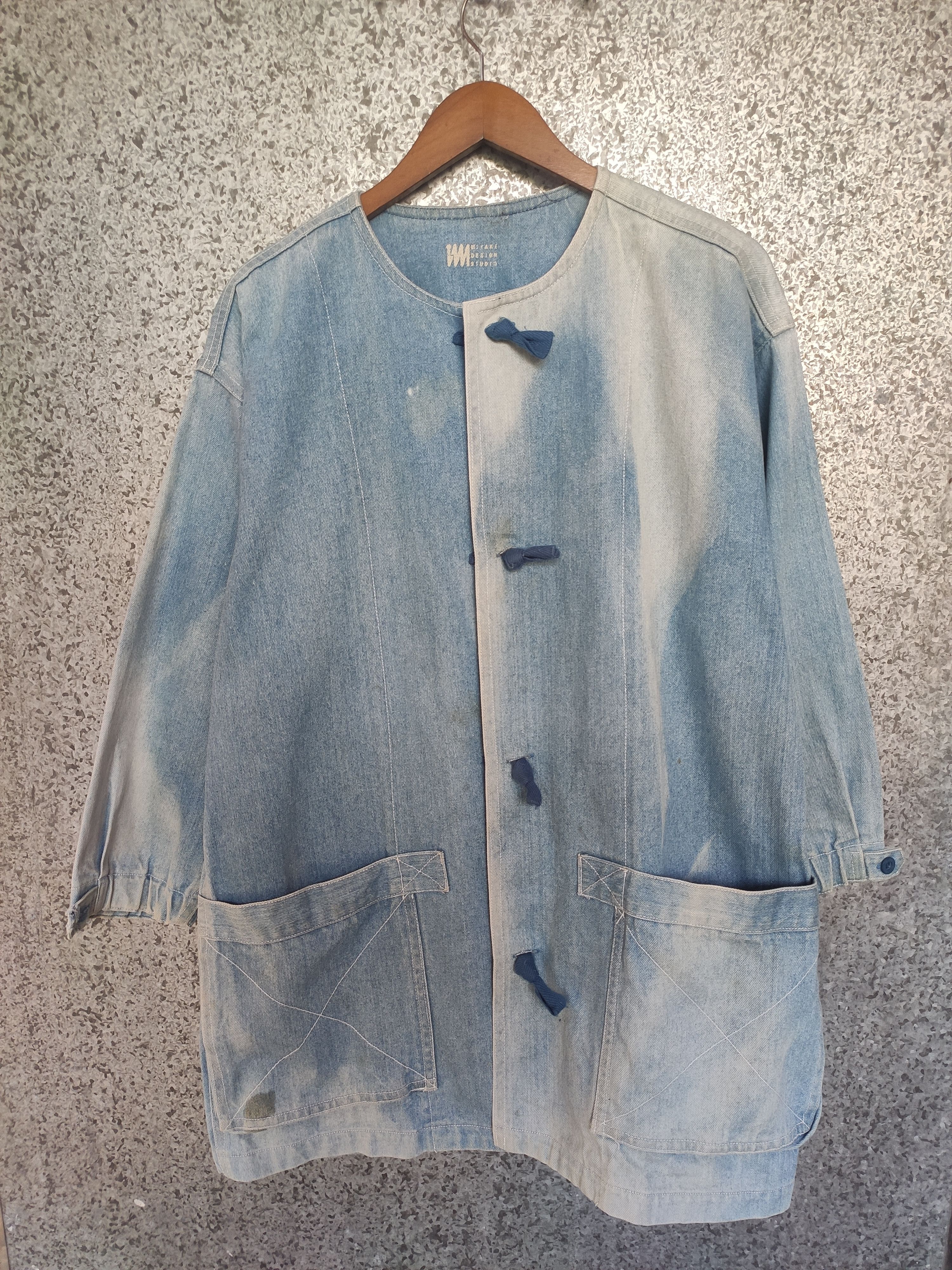 Issey Miyake 🔥 Issey Miyake denim jacket cheongsam design stone wash Size US L / EU 52-54 / 3 - 1 Thumbnail
