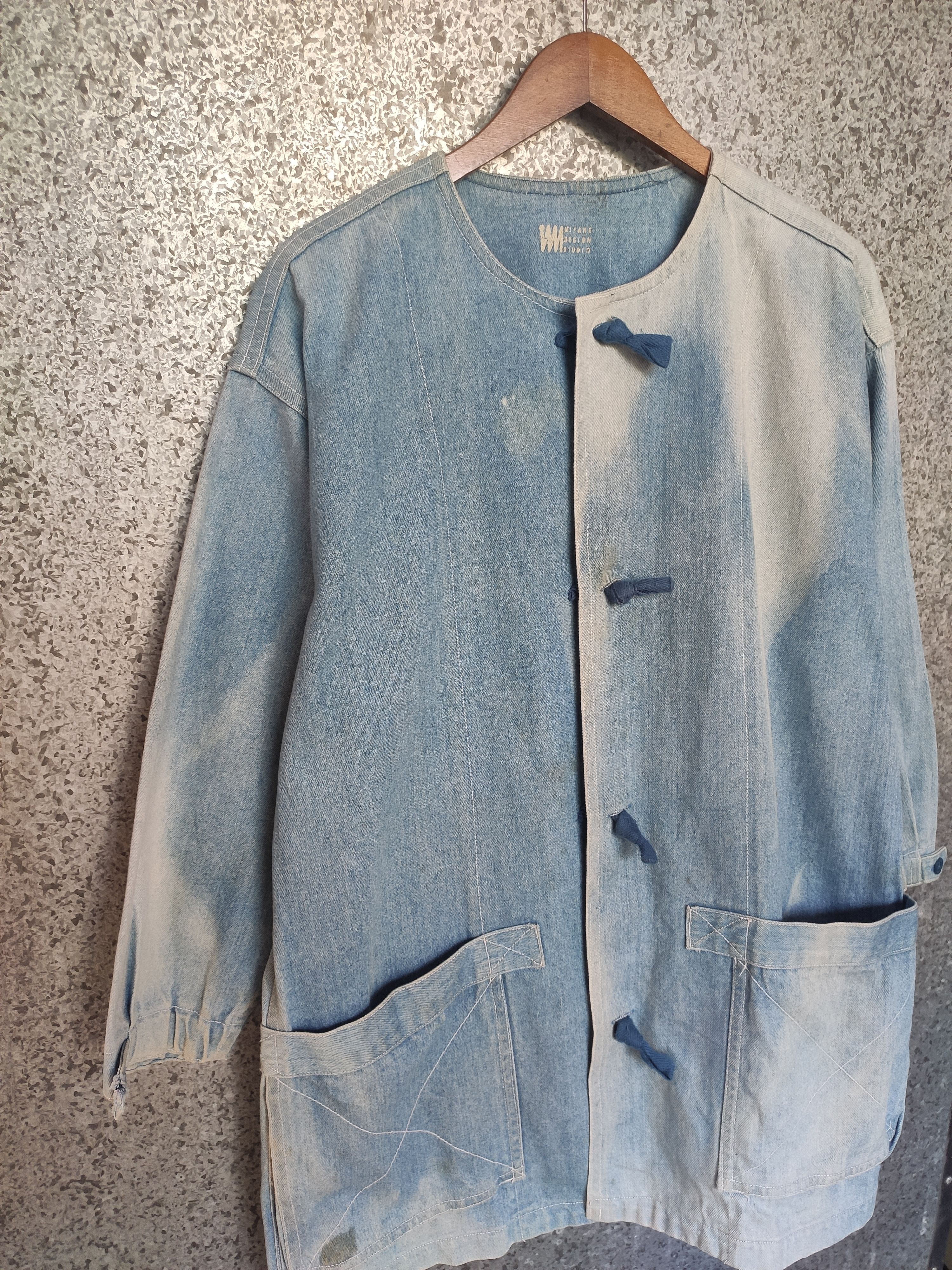 Issey Miyake 🔥 Issey Miyake denim jacket cheongsam design stone wash Size US L / EU 52-54 / 3 - 3 Thumbnail