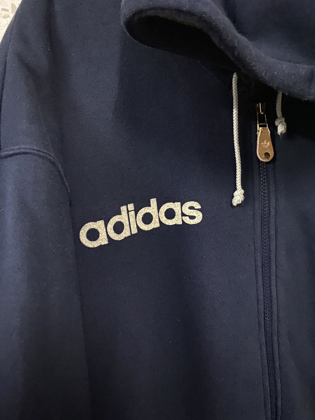 Adidas Vintage Adidas Hooded Jacket Size US L / EU 52-54 / 3 - 3 Thumbnail