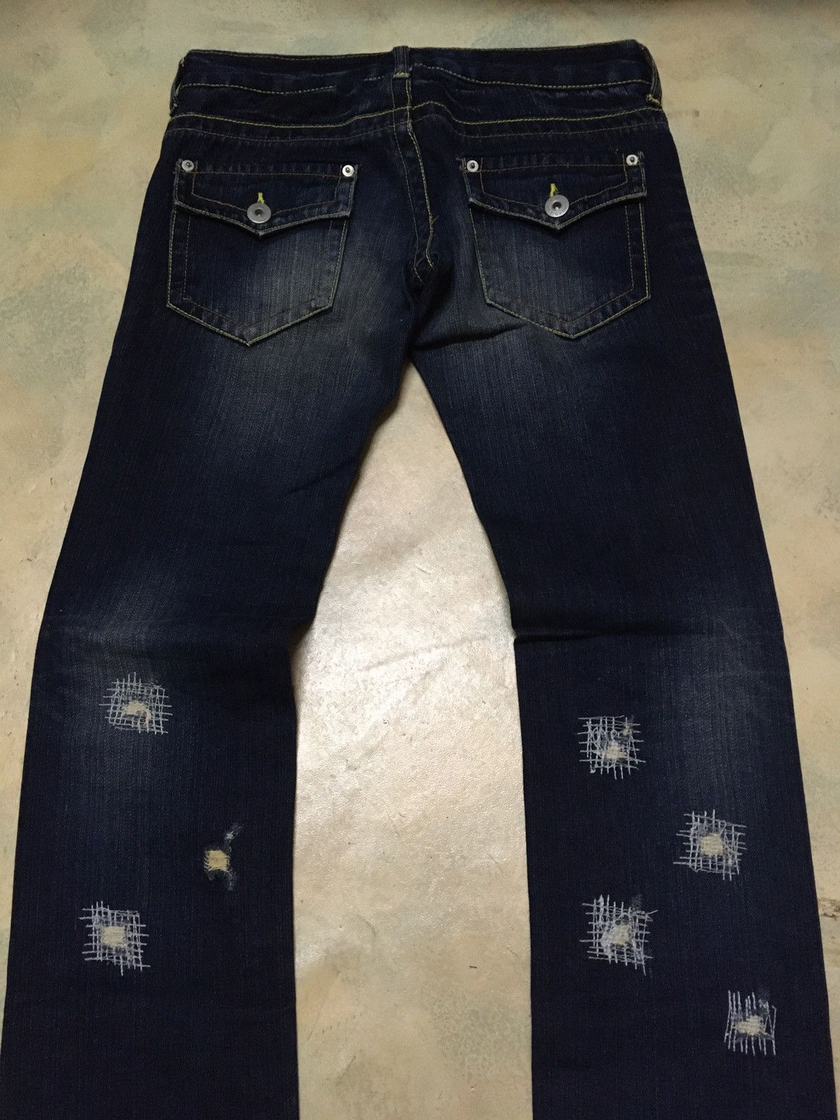 Japanese Brand Japanese Brand Magic Square Patchwork Distressed Denim Pants Size US 31 - 5 Thumbnail