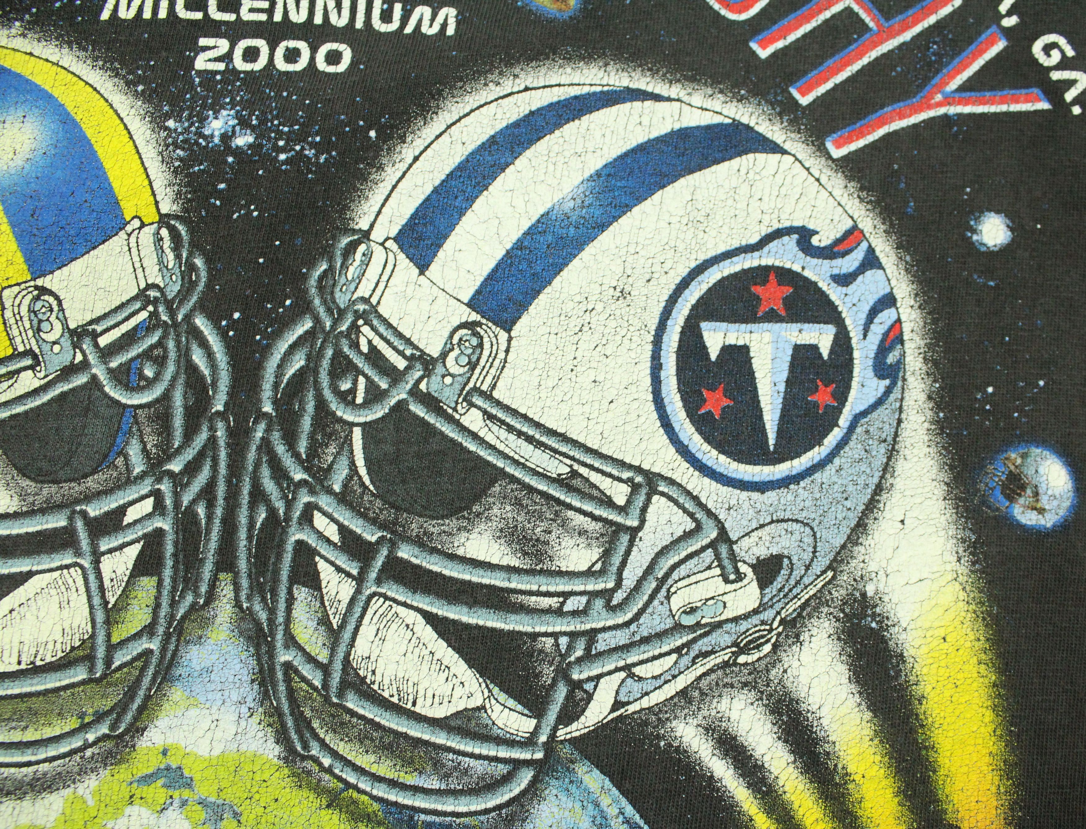NFL × Vintage Faded Black Distressed Vintage SUPER SUNDAY T Shirt Size US XL / EU 56 / 4 - 9 Thumbnail