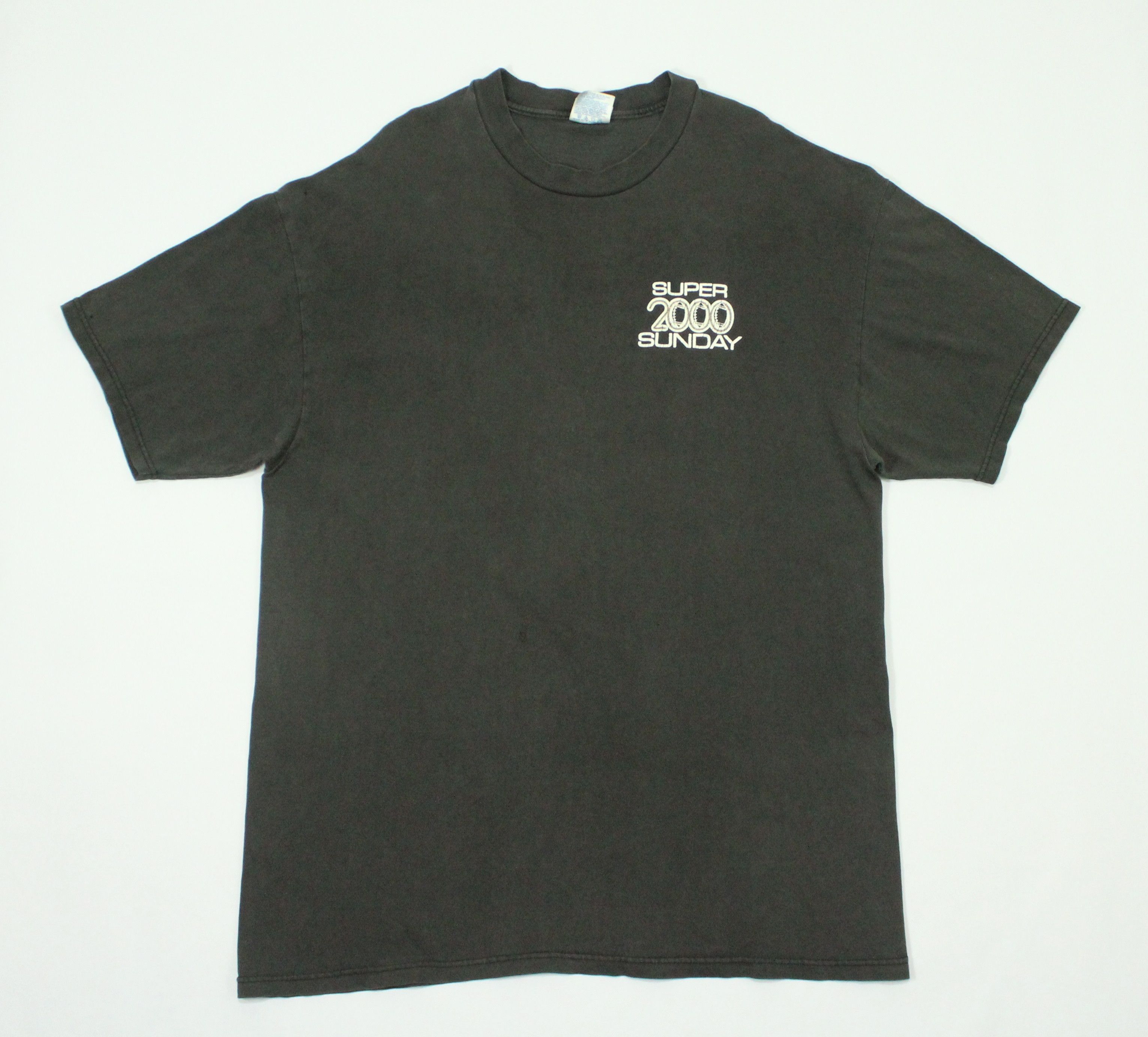 NFL × Vintage Faded Black Distressed Vintage SUPER SUNDAY T Shirt Size US XL / EU 56 / 4 - 7 Thumbnail
